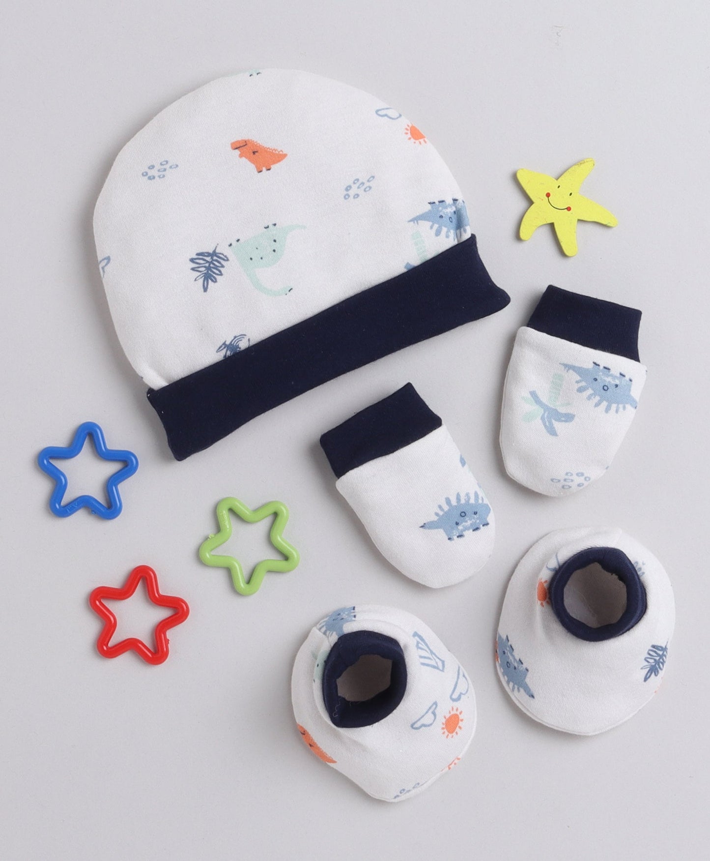 wholesale only Peb10033 - Blue & White Girls Half Sleeves Cotton Jablas Pack Of 3