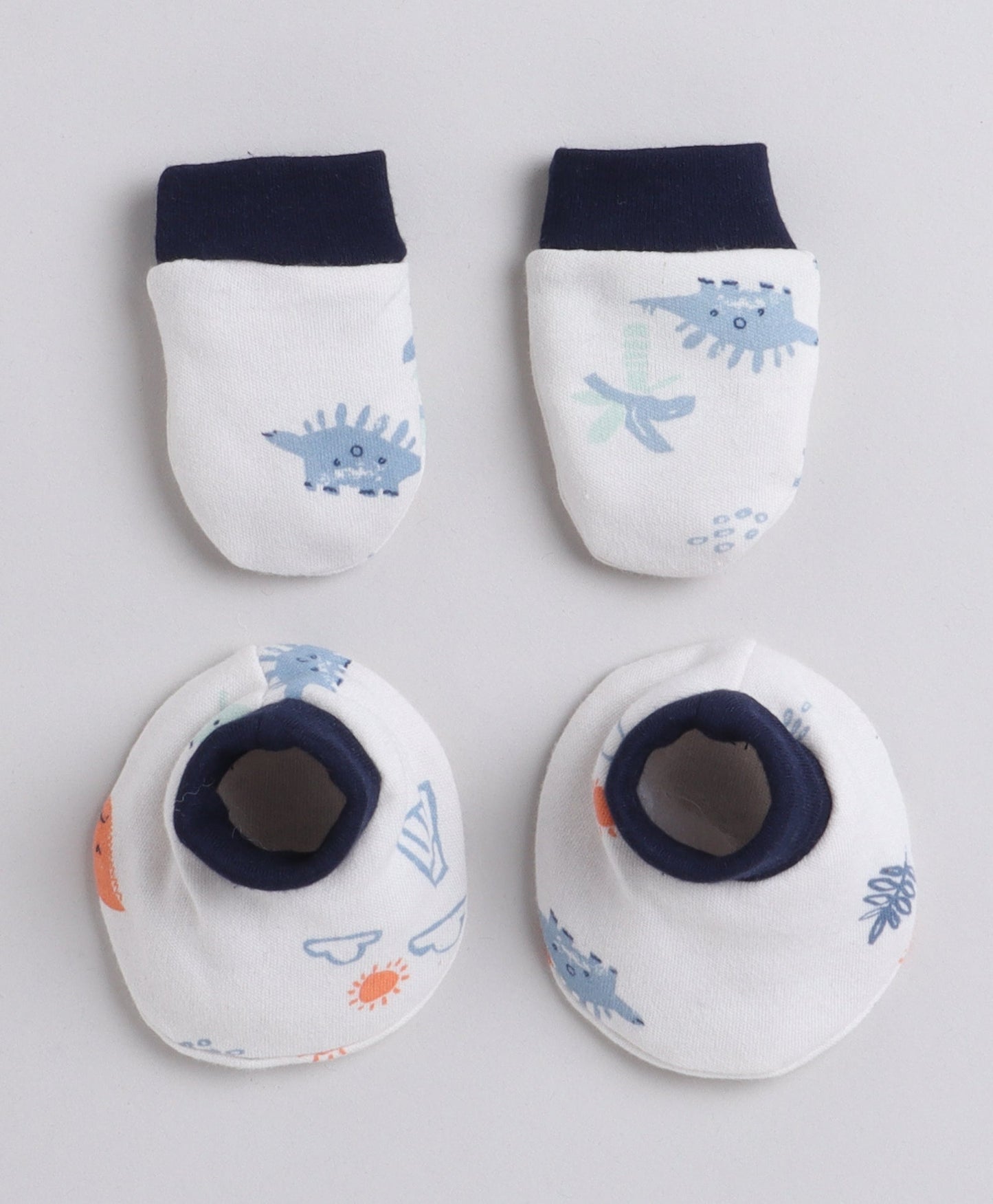 wholesale only Peb10033 - Blue & White Girls Half Sleeves Cotton Jablas Pack Of 3