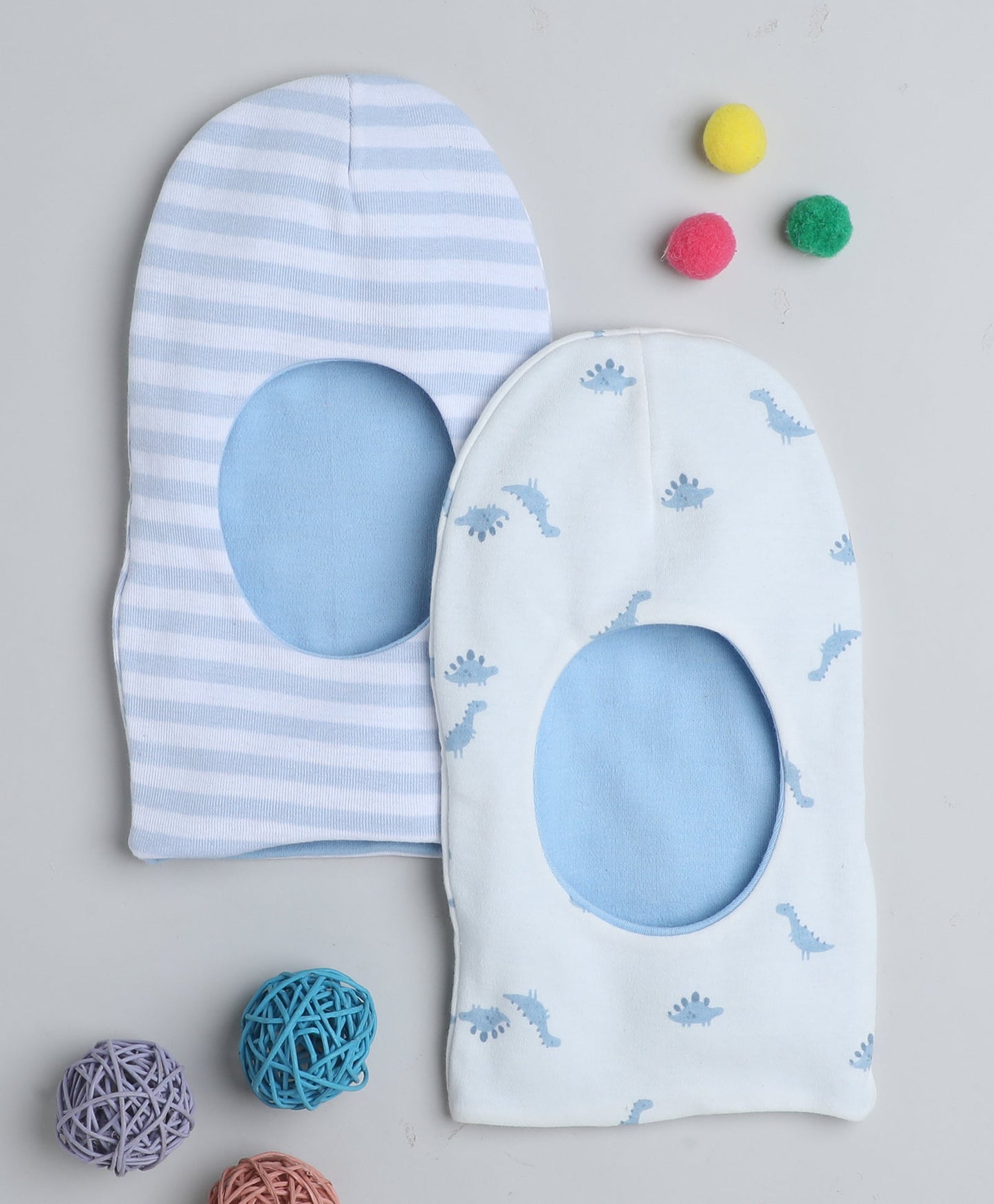 wholesale only Peb10033 - Blue & White Girls Half Sleeves Cotton Jablas Pack Of 3