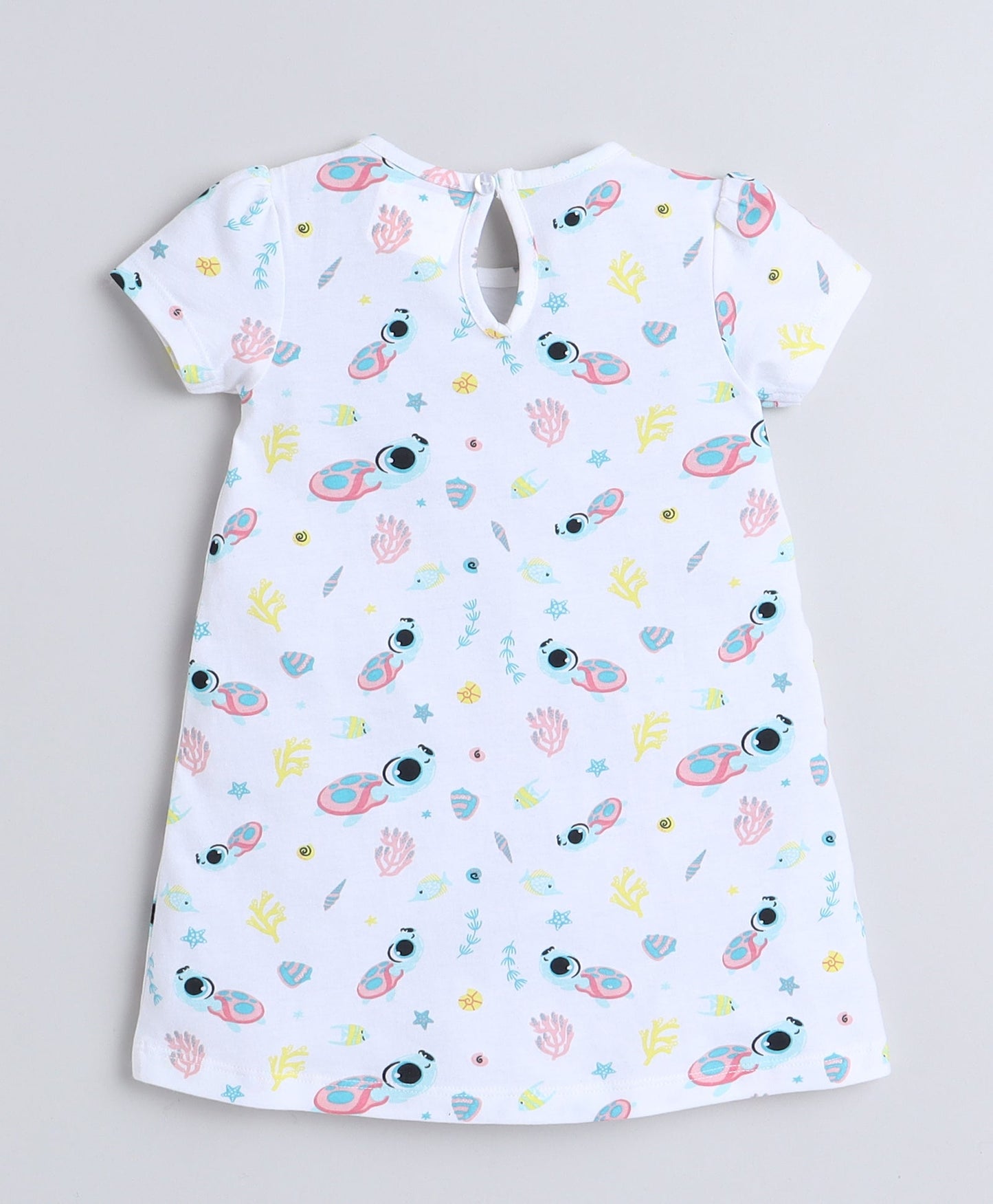 wholesale only Peb10033 - Blue & White Girls Half Sleeves Cotton Jablas Pack Of 3