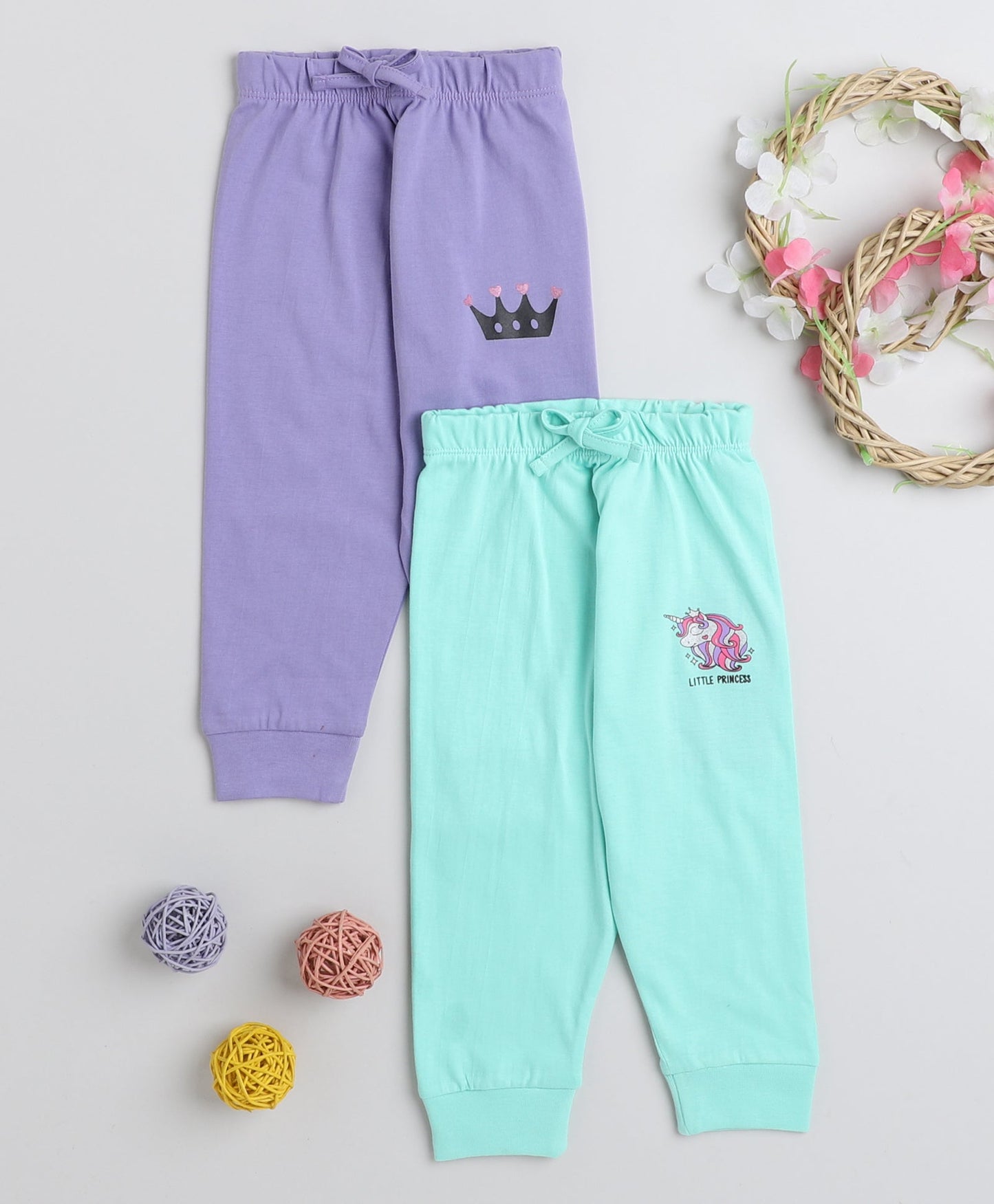 wholesale only Peb10033 - Blue & White Girls Half Sleeves Cotton Jablas Pack Of 3