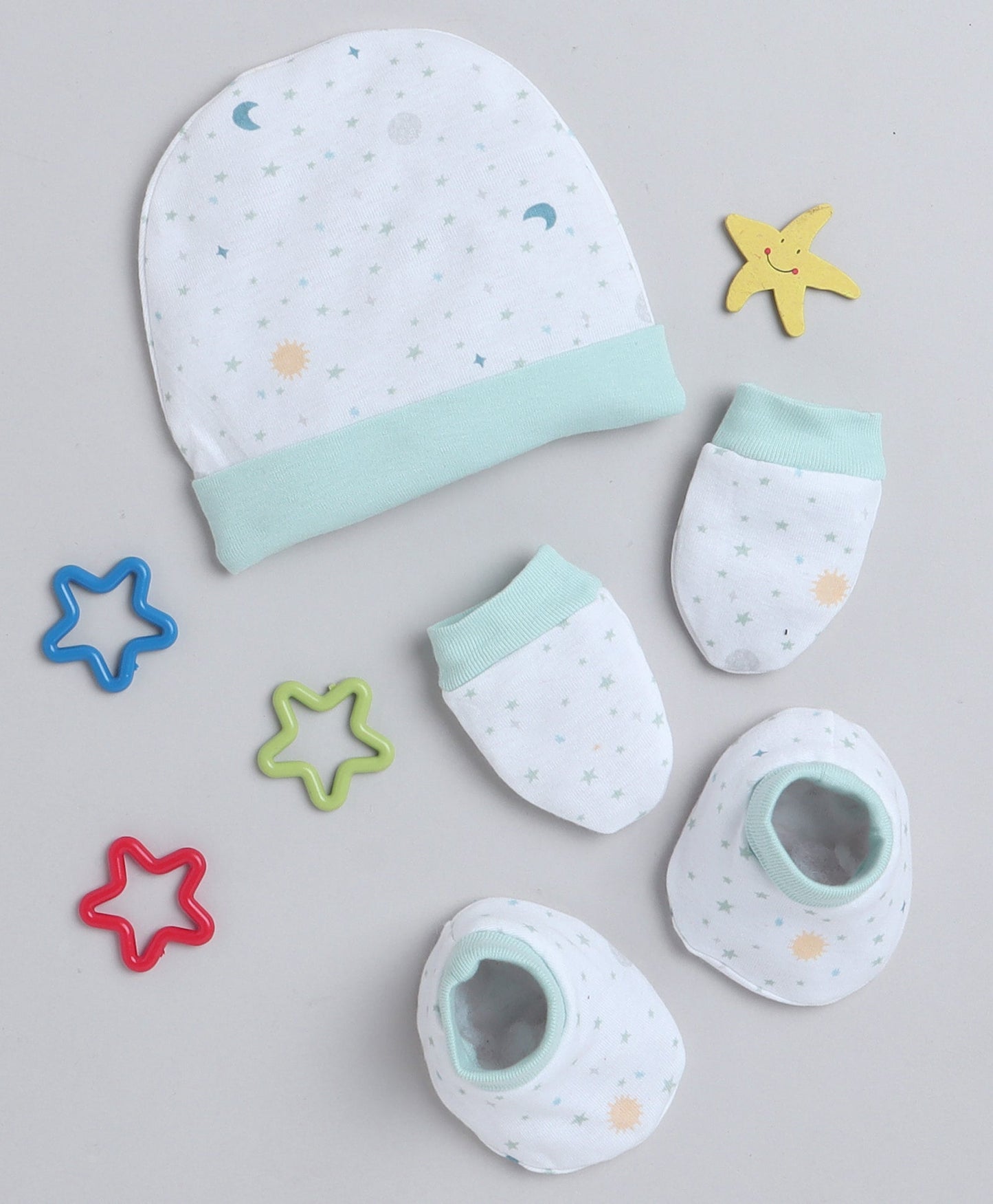 wholesale only Peb10033 - Blue & White Girls Half Sleeves Cotton Jablas Pack Of 3