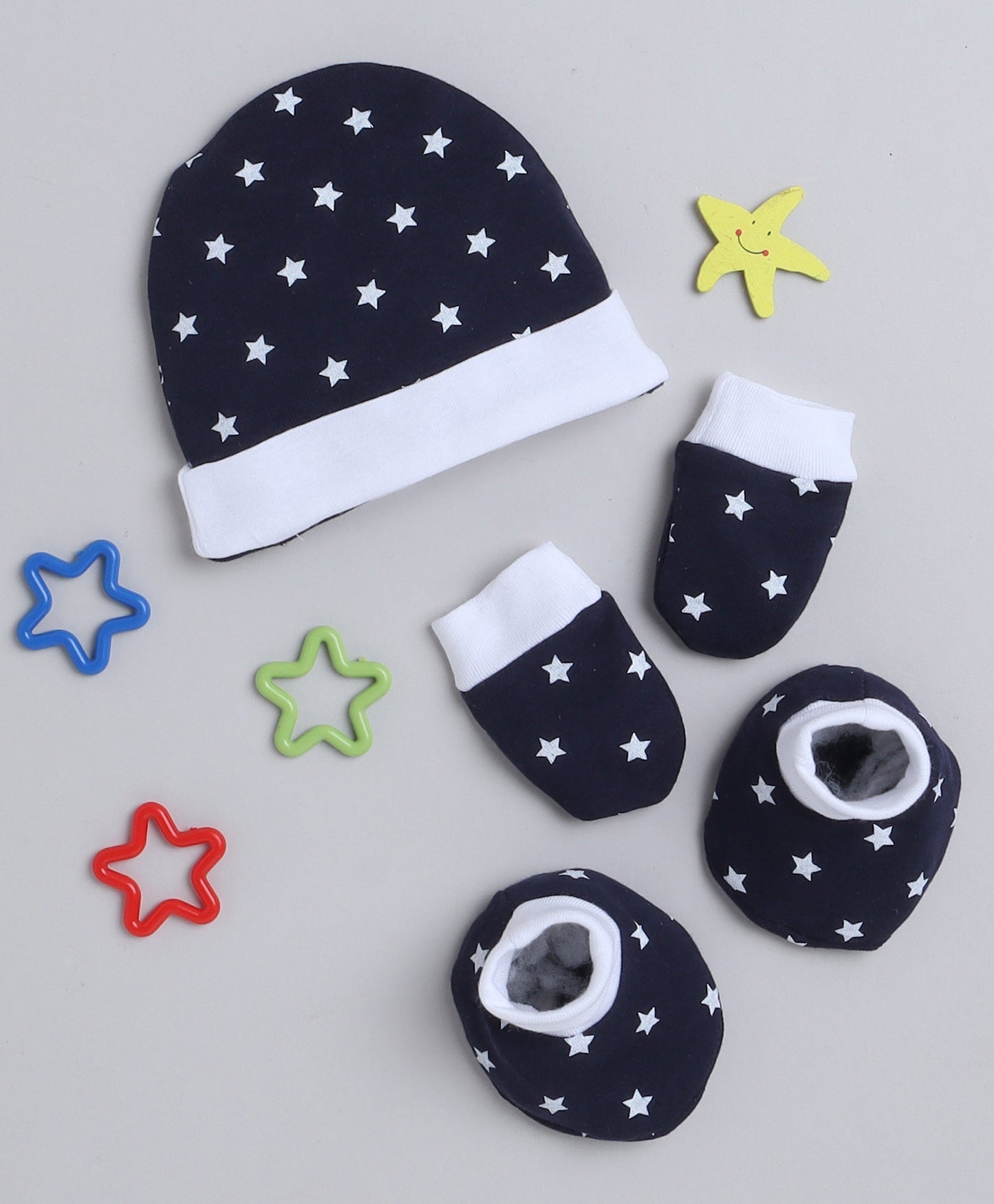 wholesale only Peb10033 - Blue & White Girls Half Sleeves Cotton Jablas Pack Of 3