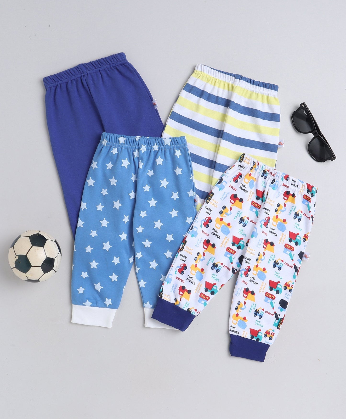 wholesale only Peb10033 - Blue & White Girls Half Sleeves Cotton Jablas Pack Of 3