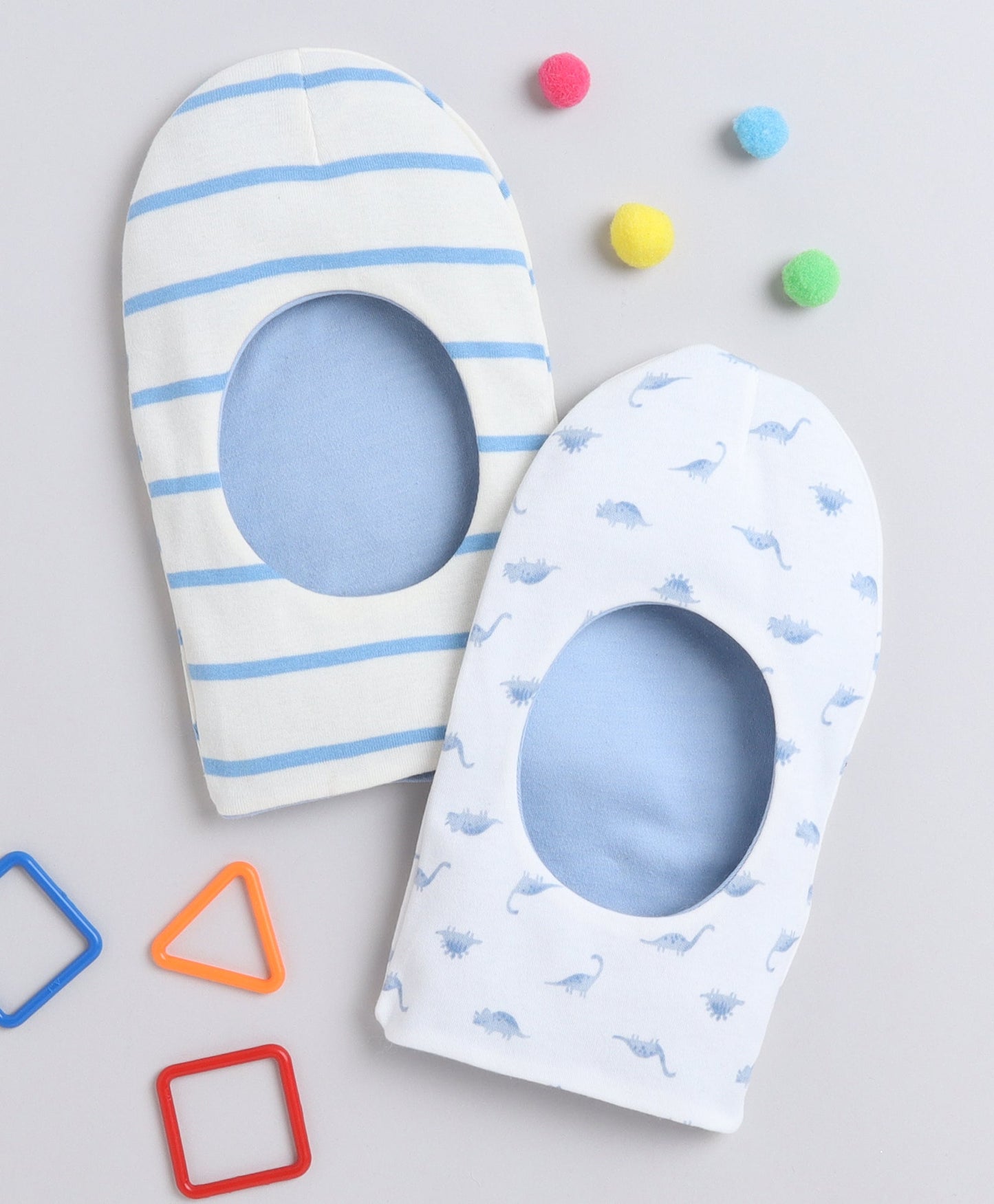 wholesale only Peb10033 - Blue & White Girls Half Sleeves Cotton Jablas Pack Of 3