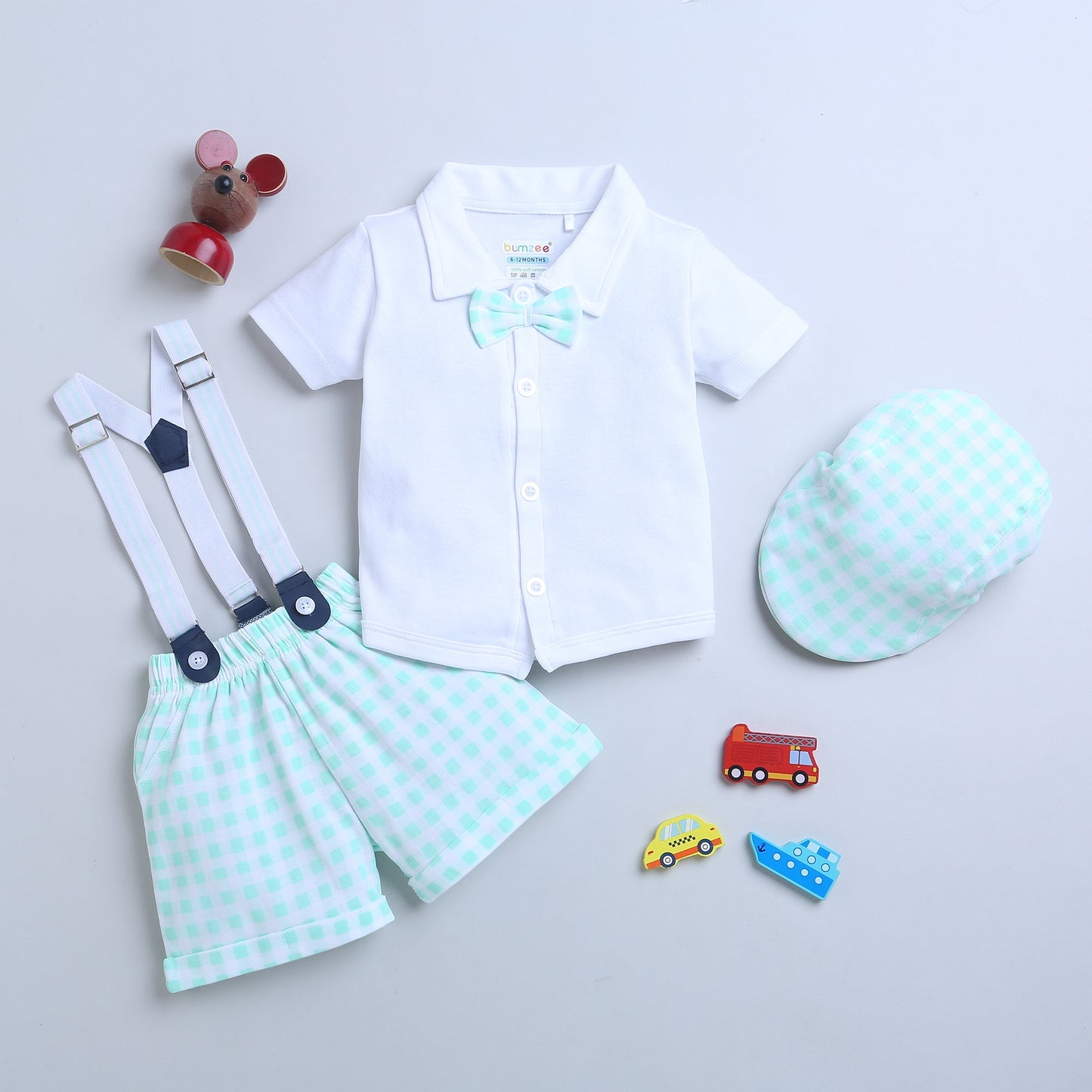 wholesale only Peb10033 - Blue & White Girls Half Sleeves Cotton Jablas Pack Of 3