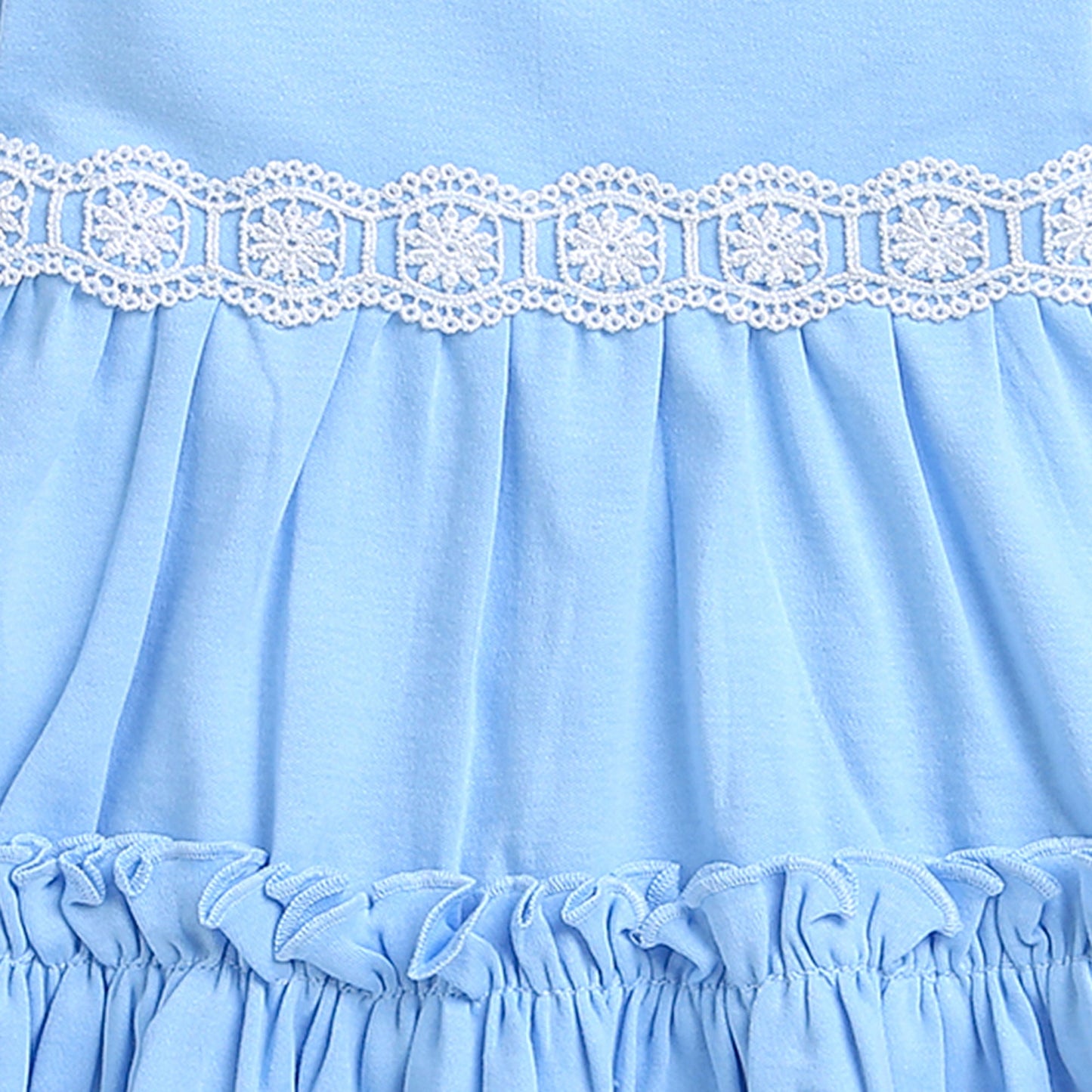 wholesale only Peb10033 - Blue & White Girls Half Sleeves Cotton Jablas Pack Of 3