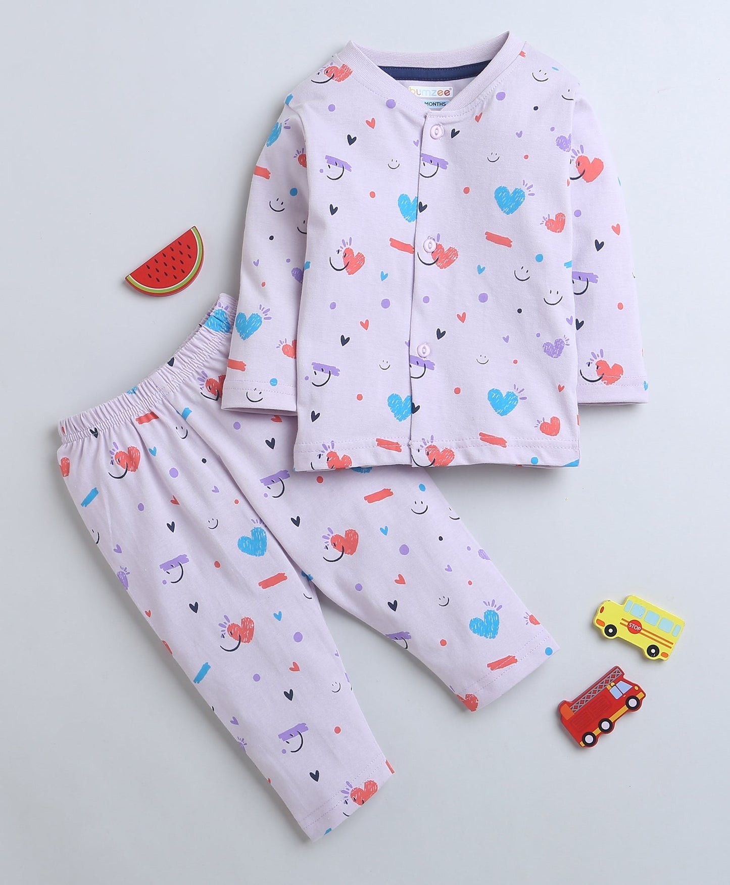 wholesale only Peb10033 - Blue & White Girls Half Sleeves Cotton Jablas Pack Of 3