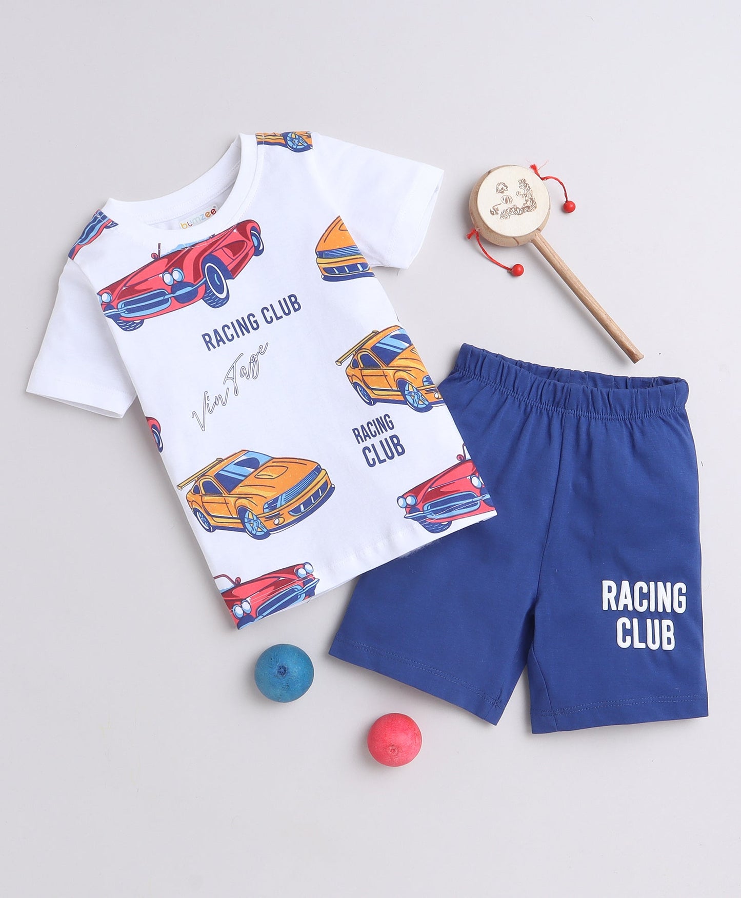 wholesale only Peb10033 - Blue & White Girls Half Sleeves Cotton Jablas Pack Of 3