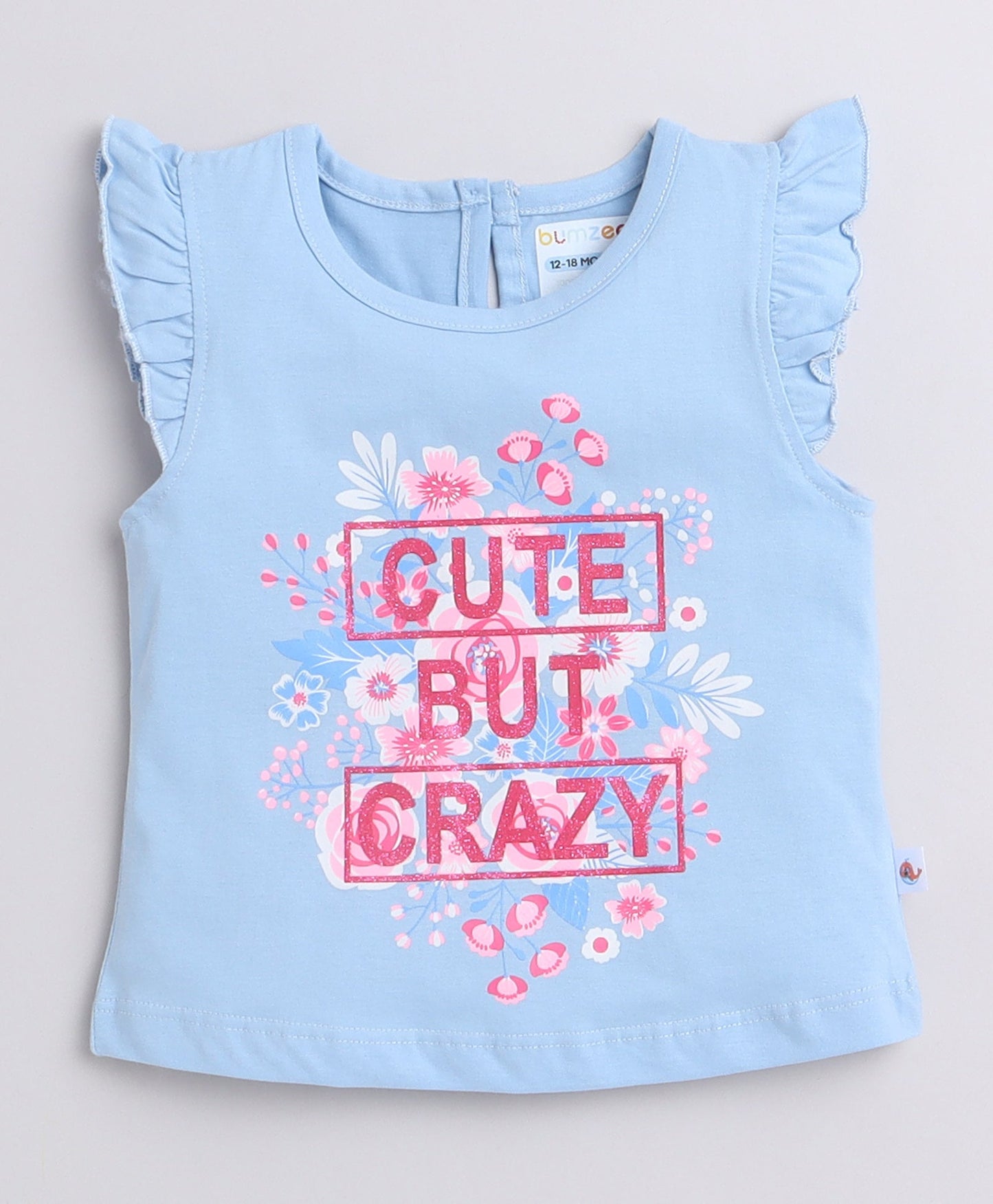 wholesale only Peb10033 - Blue & White Girls Half Sleeves Cotton Jablas Pack Of 3