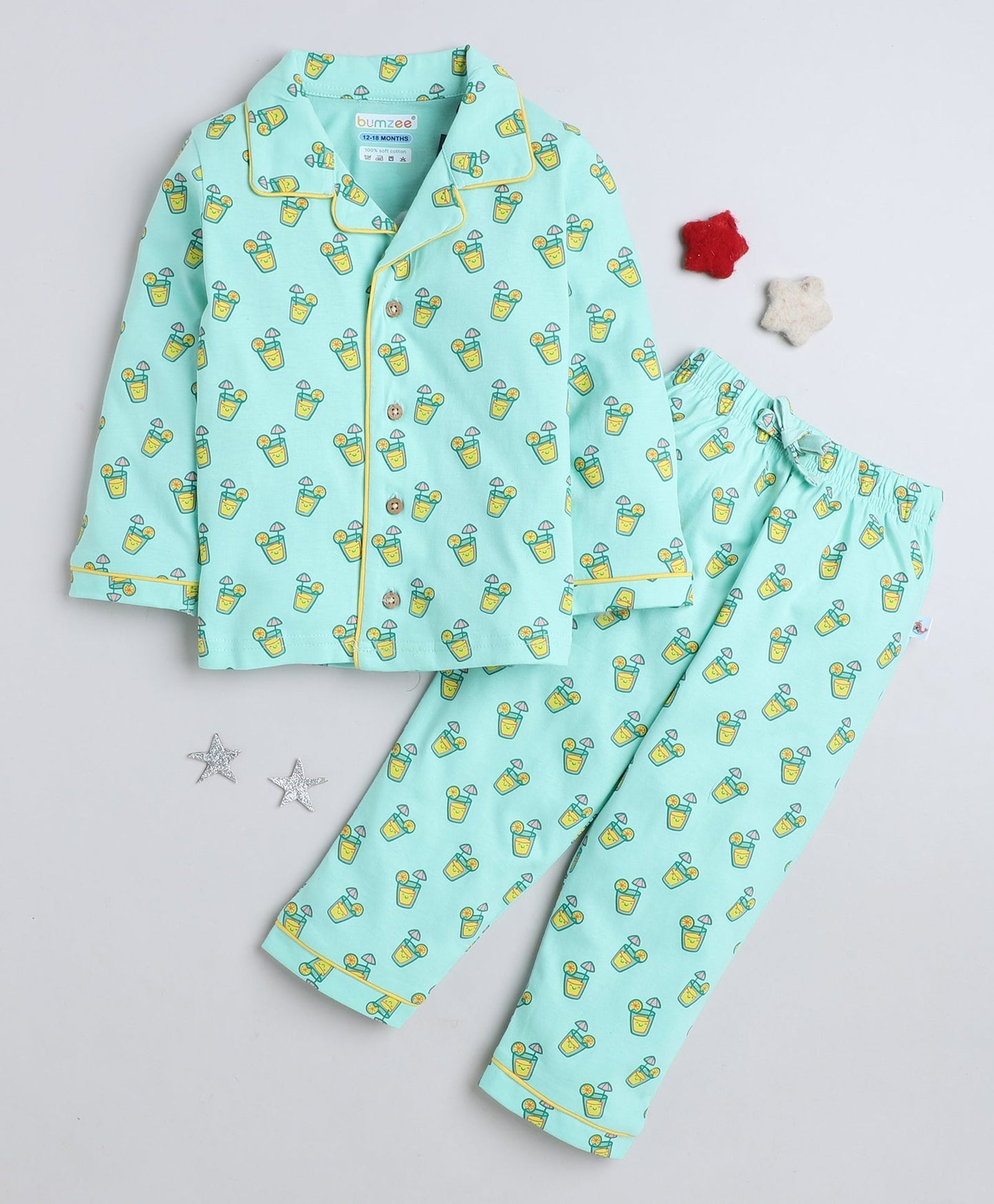 wholesale only Peb10033 - Blue & White Girls Half Sleeves Cotton Jablas Pack Of 3