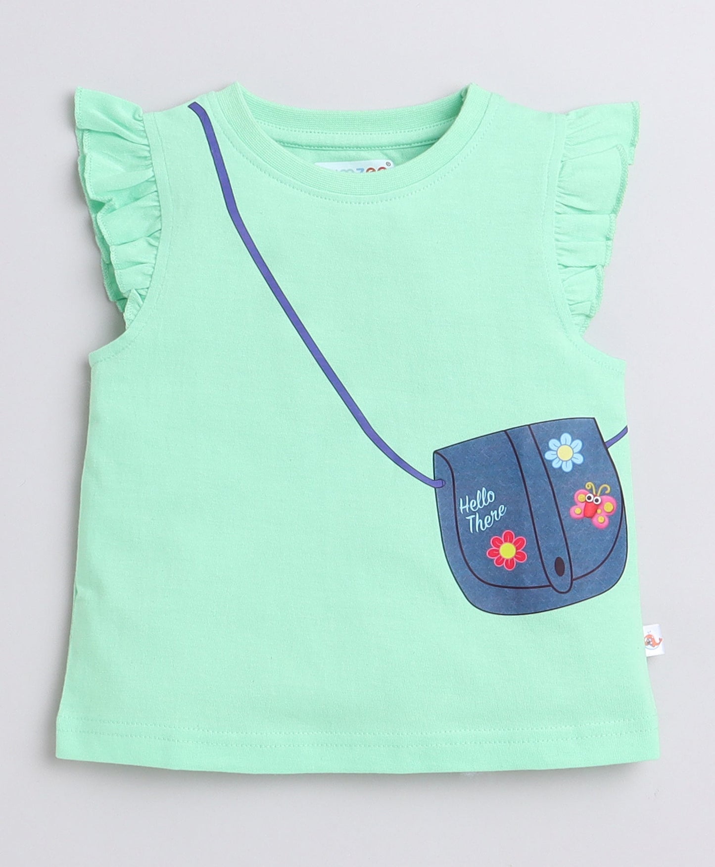 wholesale only Peb10033 - Blue & White Girls Half Sleeves Cotton Jablas Pack Of 3