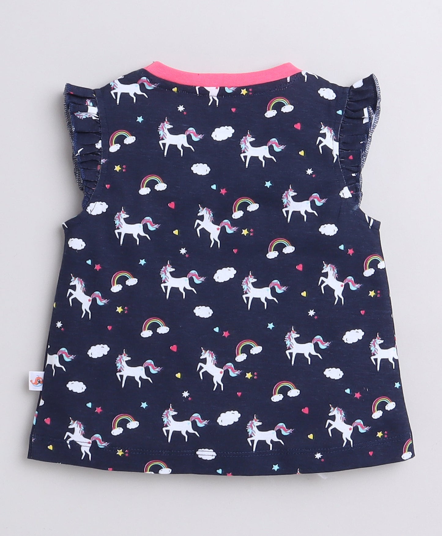 wholesale only Peb10033 - Blue & White Girls Half Sleeves Cotton Jablas Pack Of 3