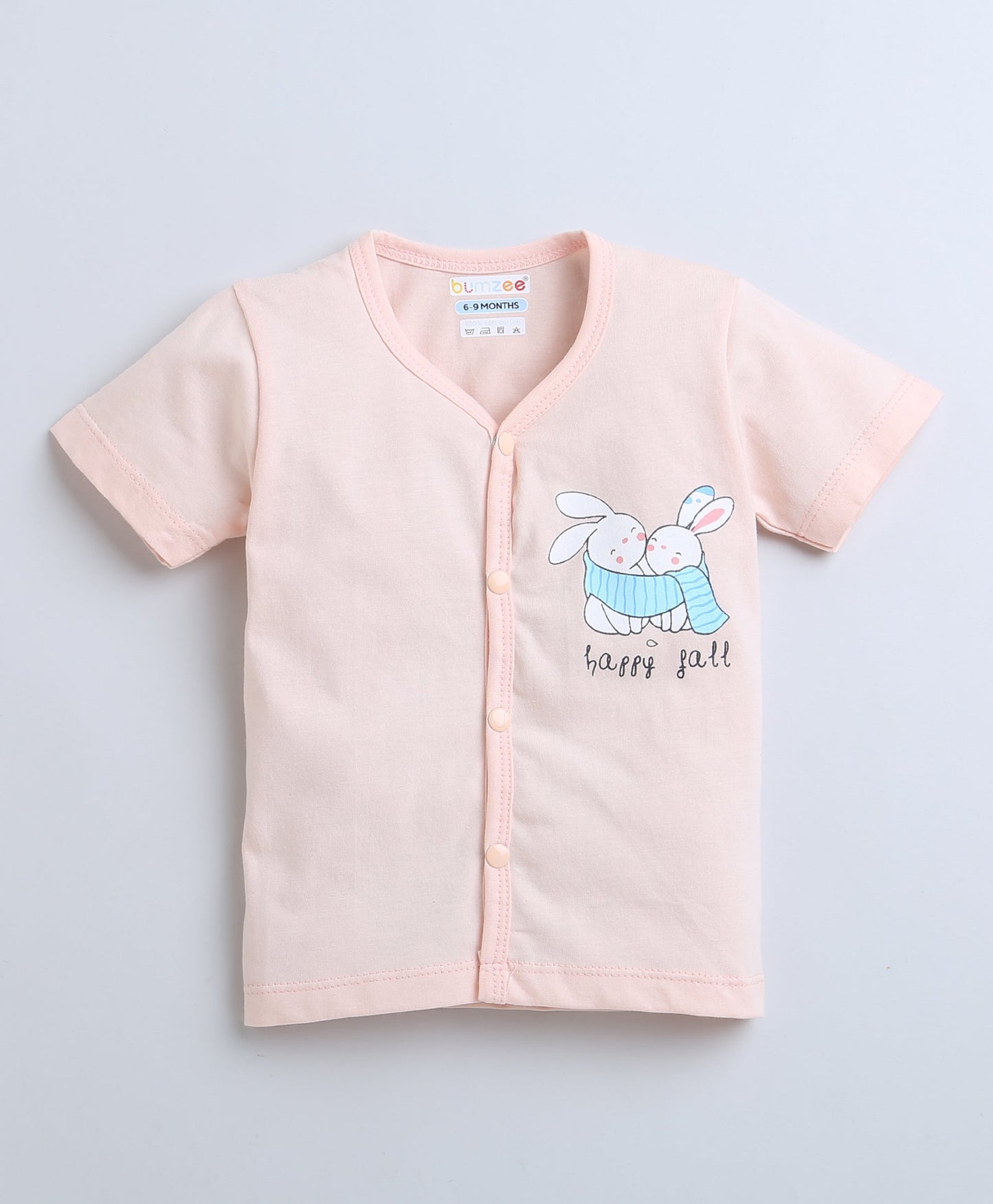 wholesale only Peb10033 - Blue & White Girls Half Sleeves Cotton Jablas Pack Of 3