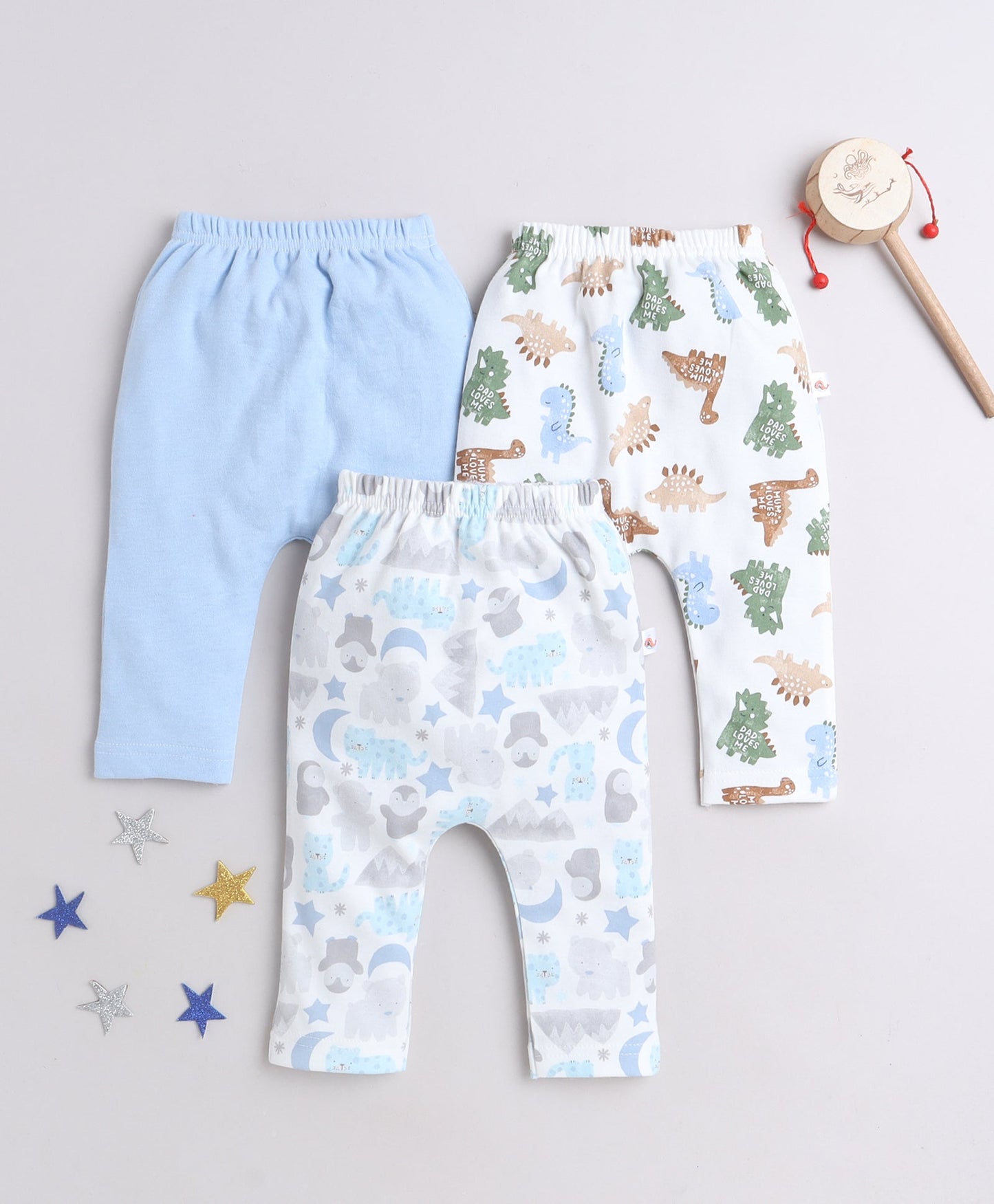 wholesale only Peb10033 - Blue & White Girls Half Sleeves Cotton Jablas Pack Of 3