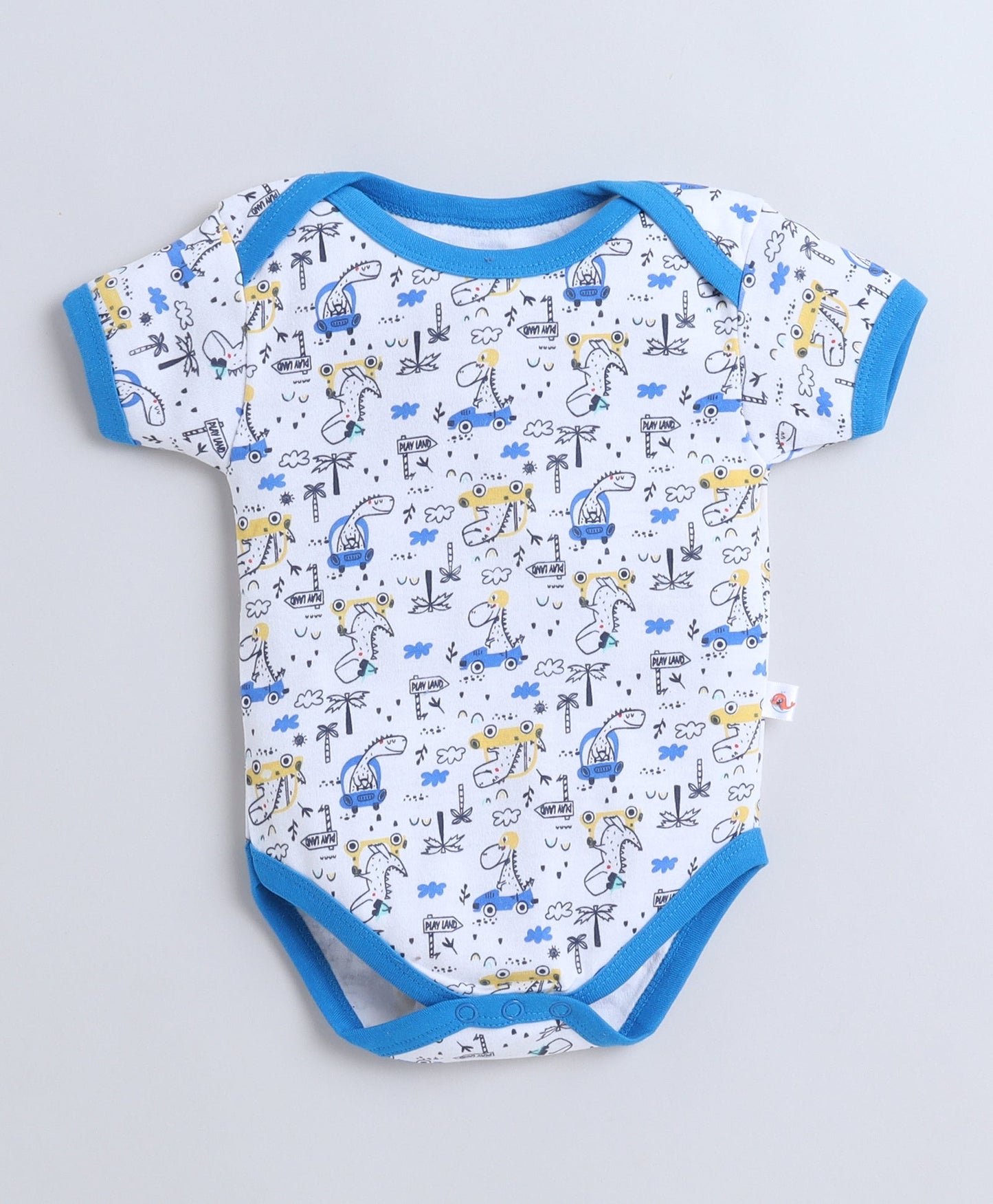 wholesale only Peb10033 - Blue & White Girls Half Sleeves Cotton Jablas Pack Of 3
