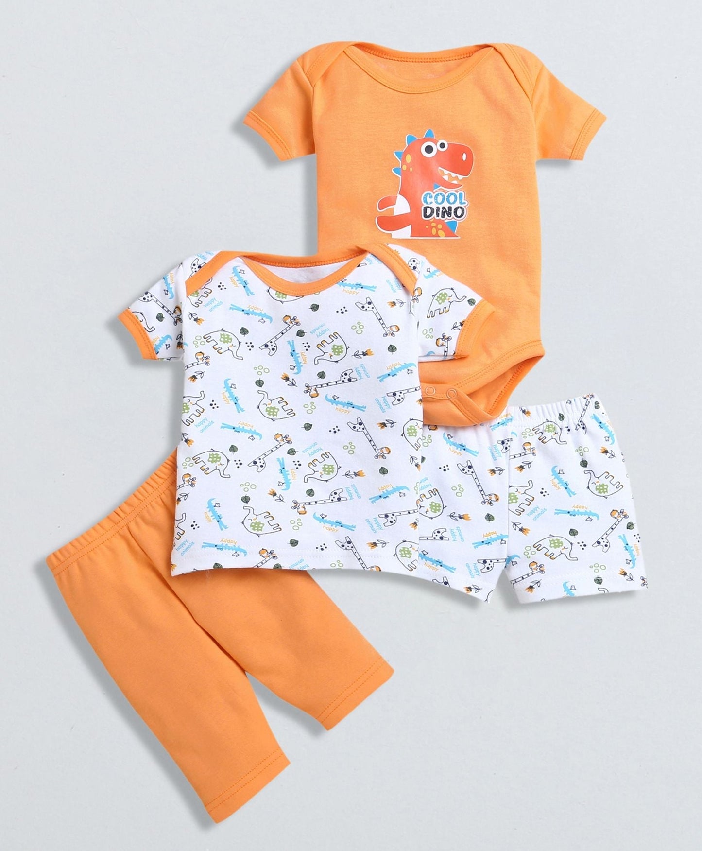 wholesale only Peb10033 - Blue & White Girls Half Sleeves Cotton Jablas Pack Of 3