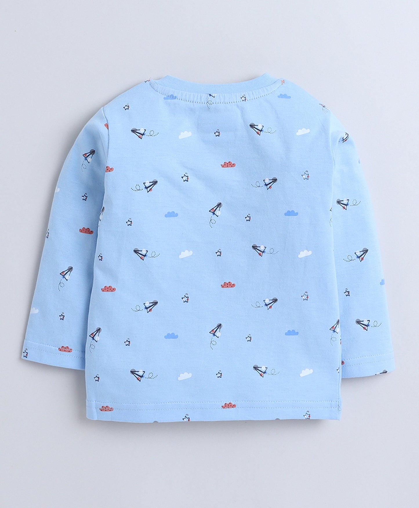 wholesale only Peb10033 - Blue & White Girls Half Sleeves Cotton Jablas Pack Of 3