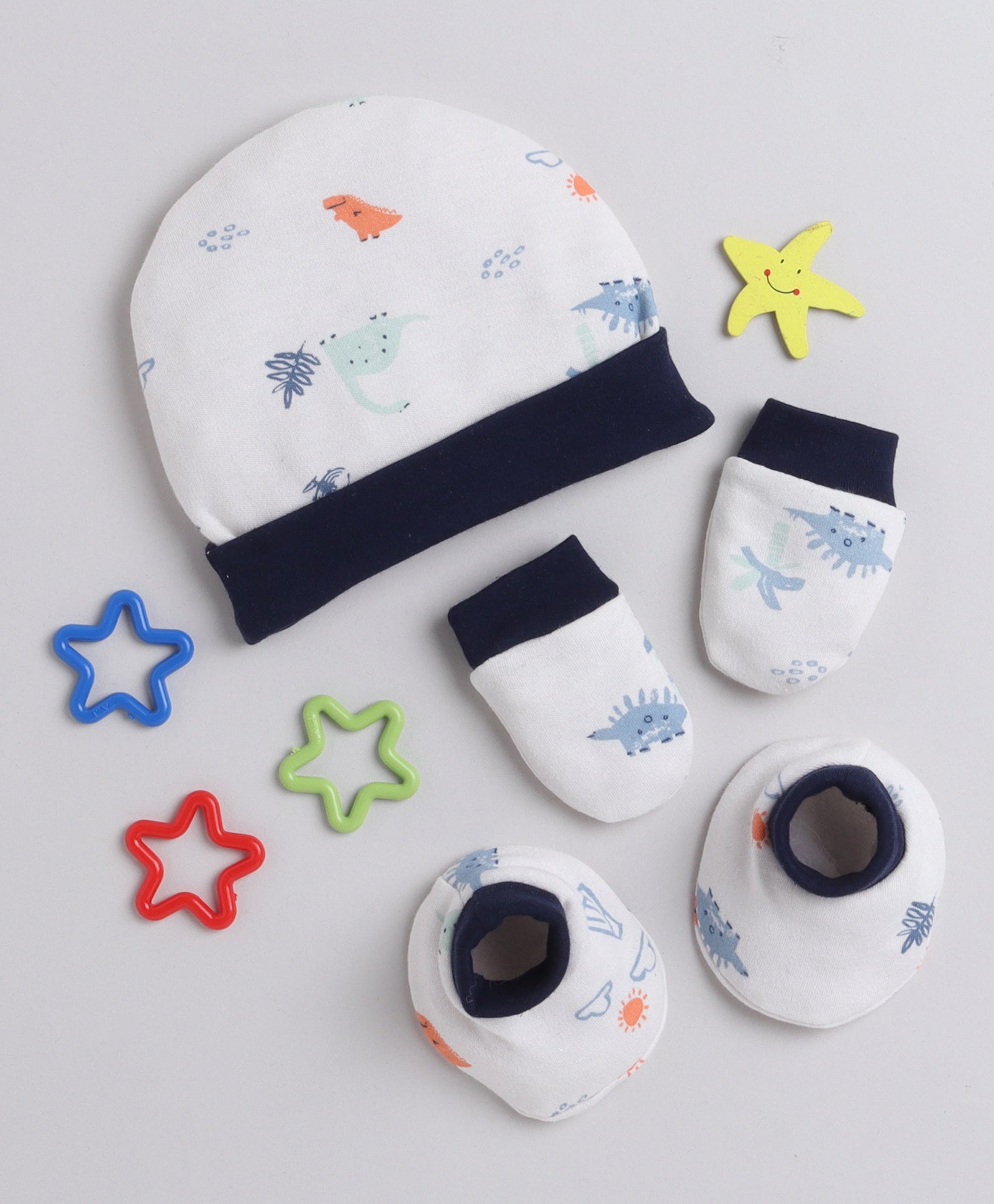 wholesale only Peb10033 - Blue & White Girls Half Sleeves Cotton Jablas Pack Of 3
