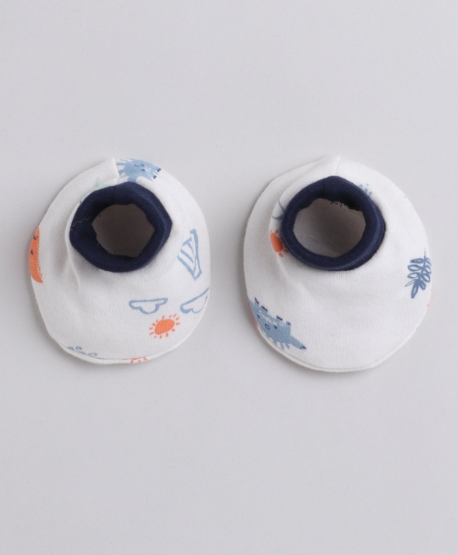 wholesale only Peb10033 - Blue & White Girls Half Sleeves Cotton Jablas Pack Of 3