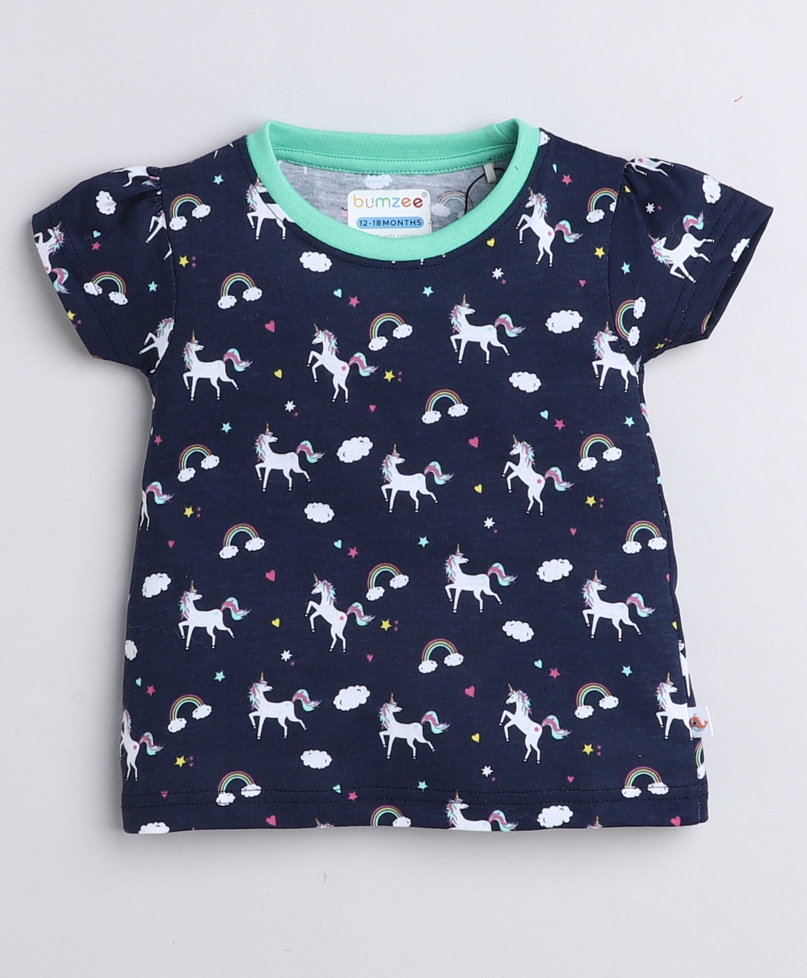 wholesale only Peb10033 - Blue & White Girls Half Sleeves Cotton Jablas Pack Of 3