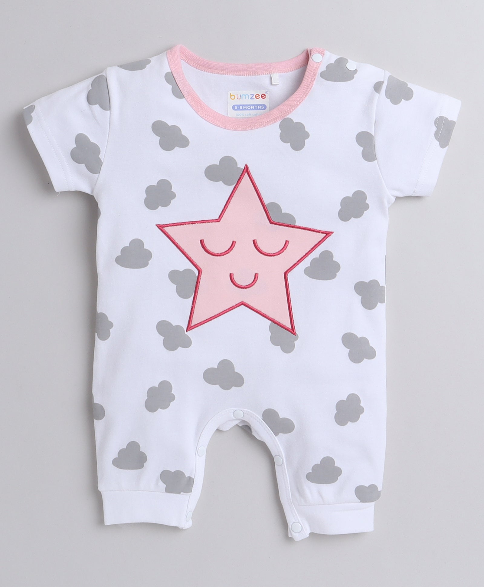wholesale only Peb10033 - Blue & White Girls Half Sleeves Cotton Jablas Pack Of 3