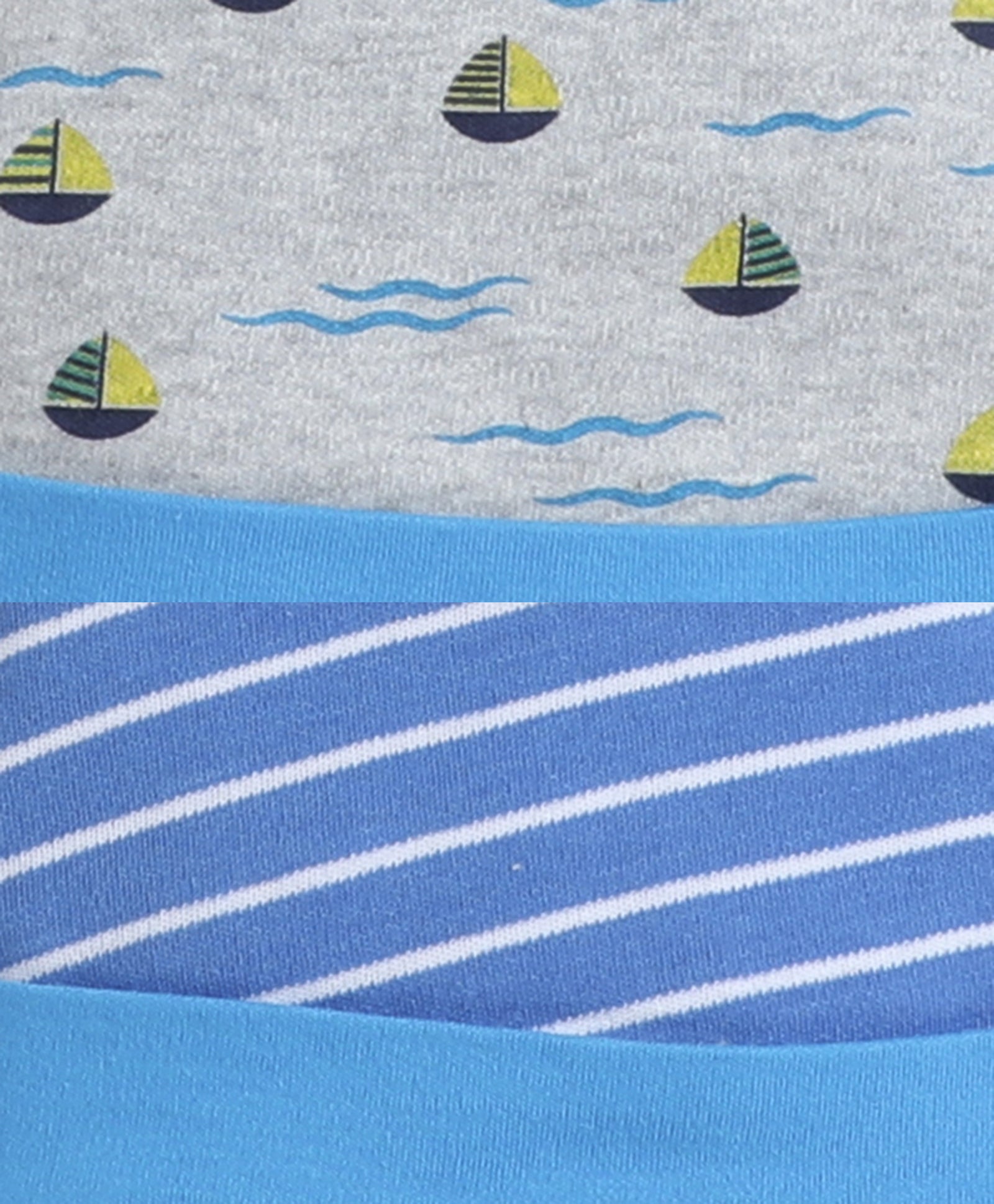 wholesale only Peb10033 - Blue & White Girls Half Sleeves Cotton Jablas Pack Of 3