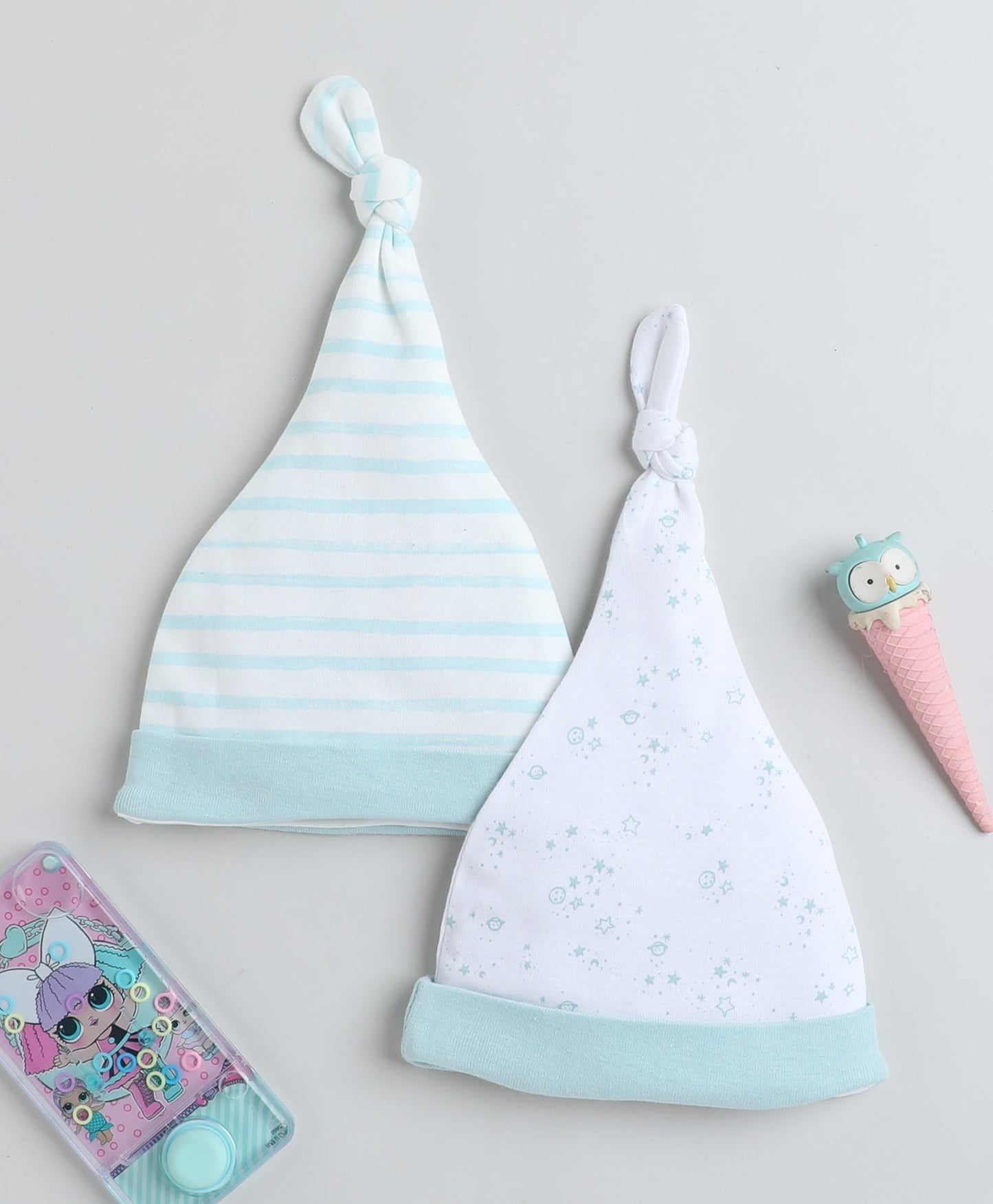 wholesale only Peb10033 - Blue & White Girls Half Sleeves Cotton Jablas Pack Of 3