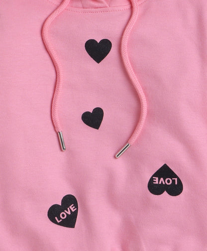 KP6028 - Hoodie - pink - cute heart- Pack of 3