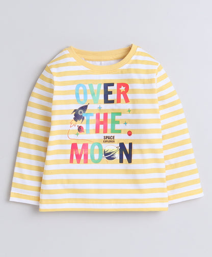 KP6037 - Full sleeve Tshirt and Pyjama - yellow - stripe- Pack of 5