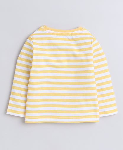 KP6037 - Full sleeve Tshirt and Pyjama - yellow - stripe- Pack of 5