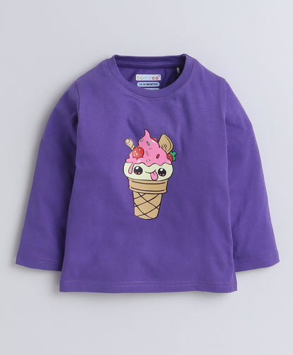 KP6041 - Full sleeve Tshirt and Pyjama - purple, red - grahphic- Pack of 5