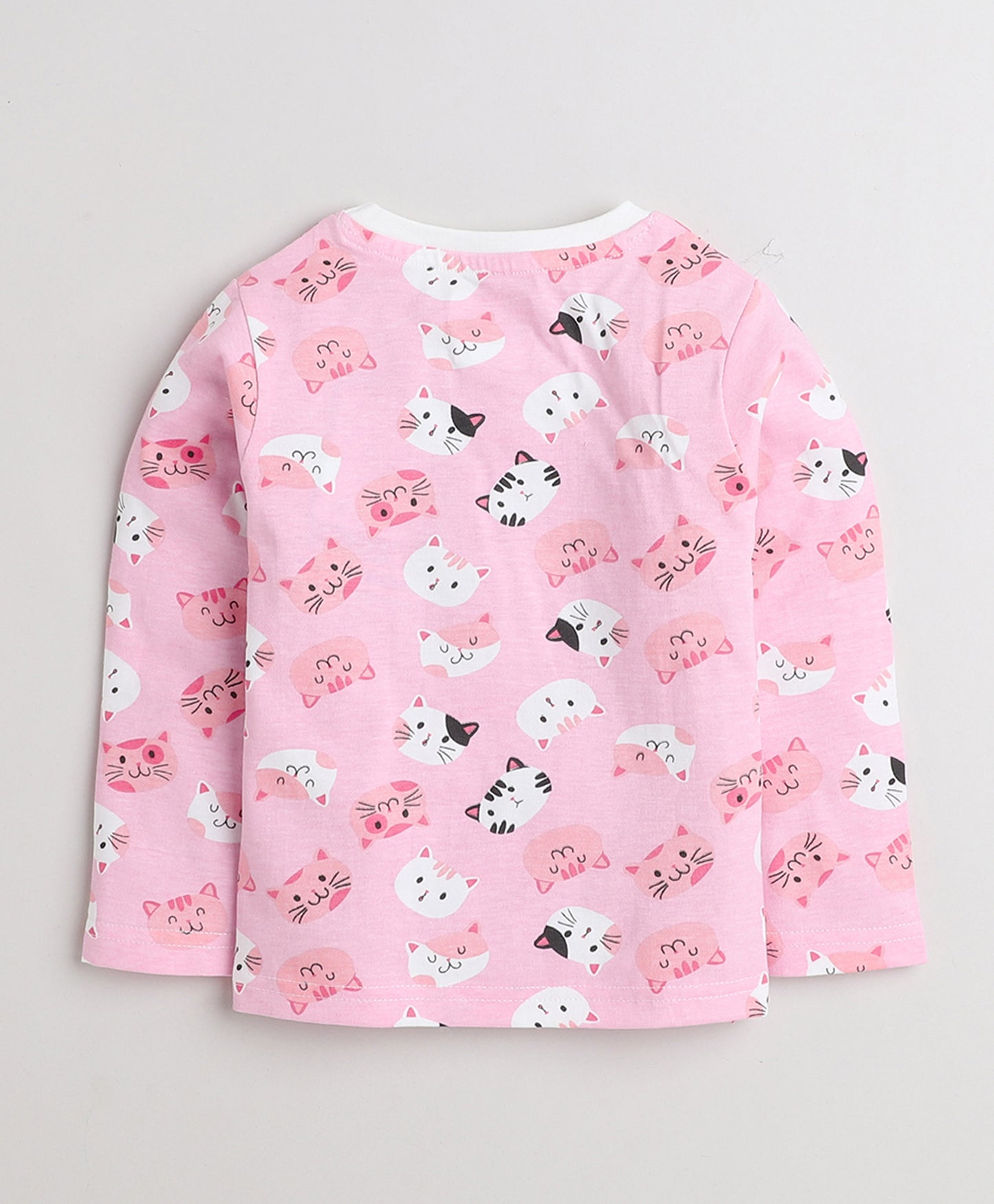 KP6044 - Full sleeve Tshirt and Pyjama - pink - printed- Pack of 5