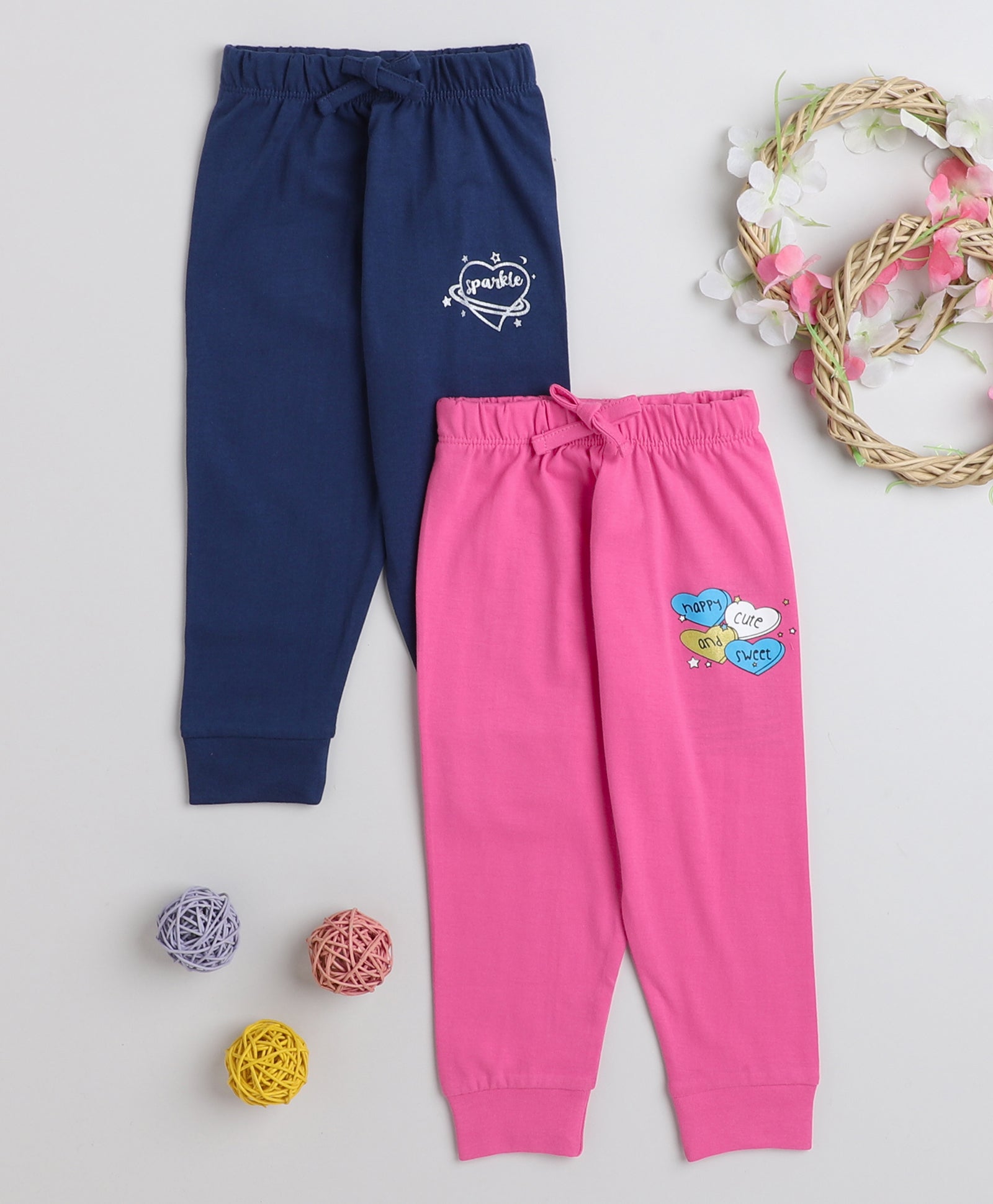 wholesale only Peb10033 - Blue & White Girls Half Sleeves Cotton Jablas Pack Of 3