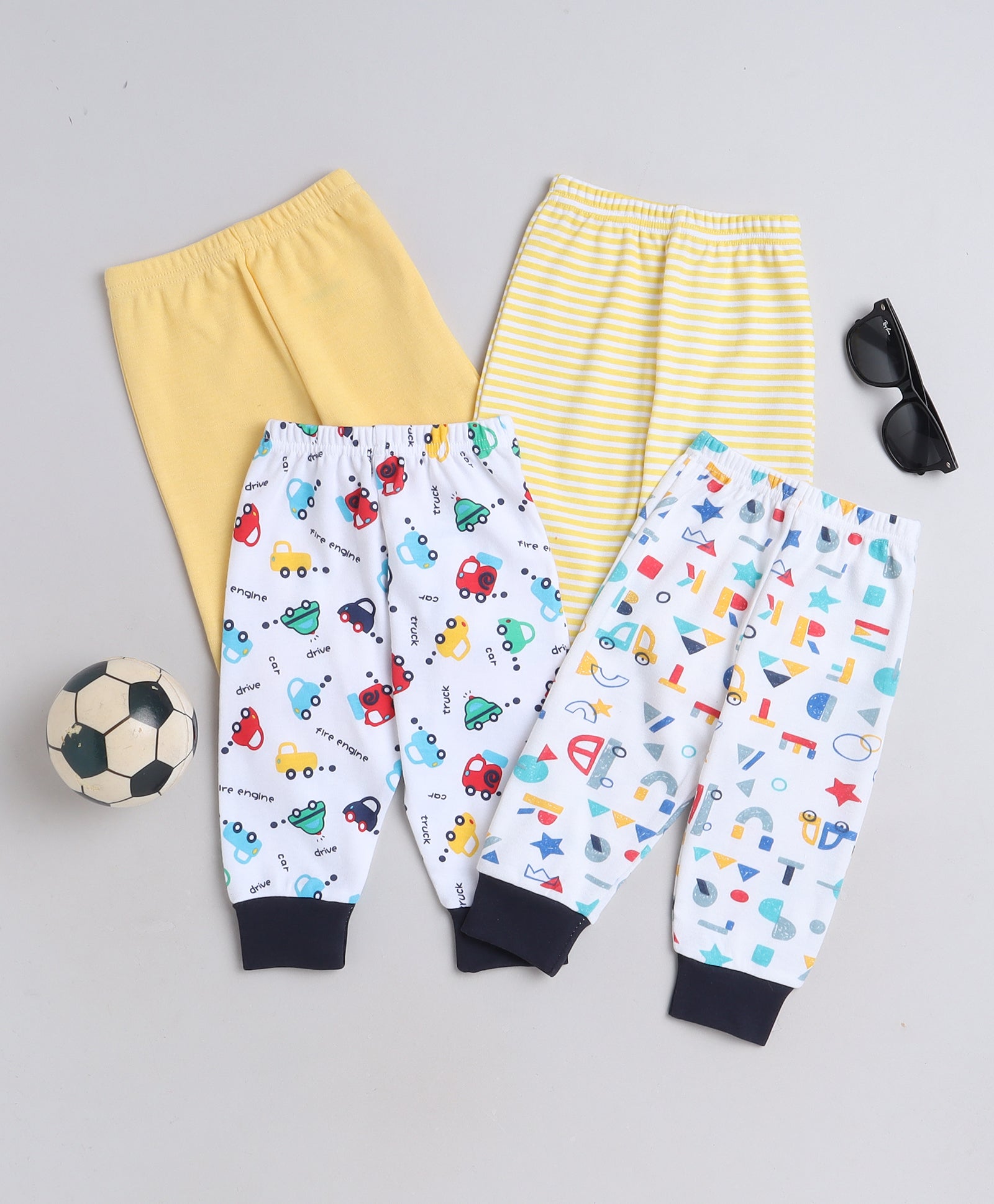 wholesale only Peb10033 - Blue & White Girls Half Sleeves Cotton Jablas Pack Of 3