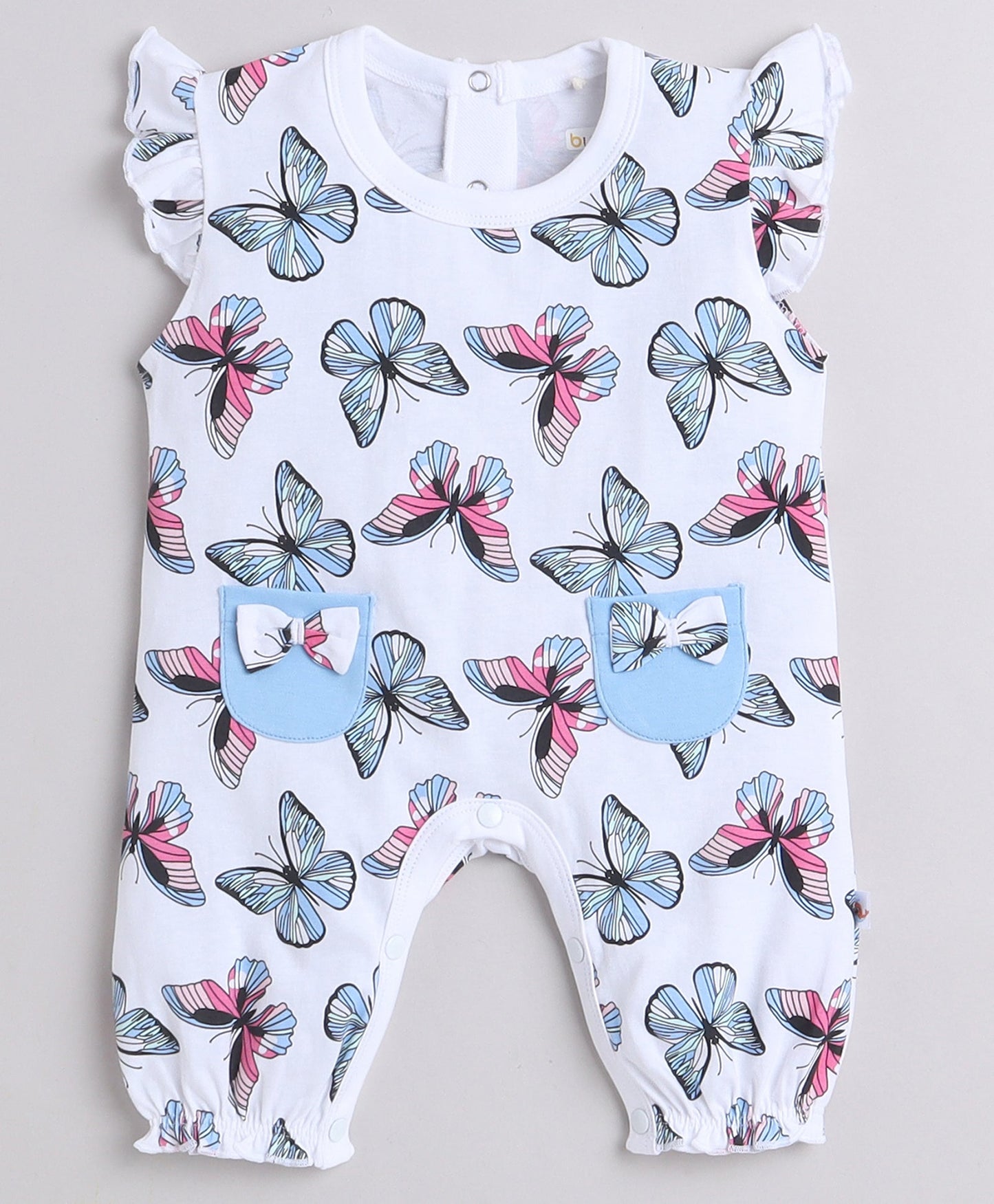 wholesale only Peb10033 - Blue & White Girls Half Sleeves Cotton Jablas Pack Of 3