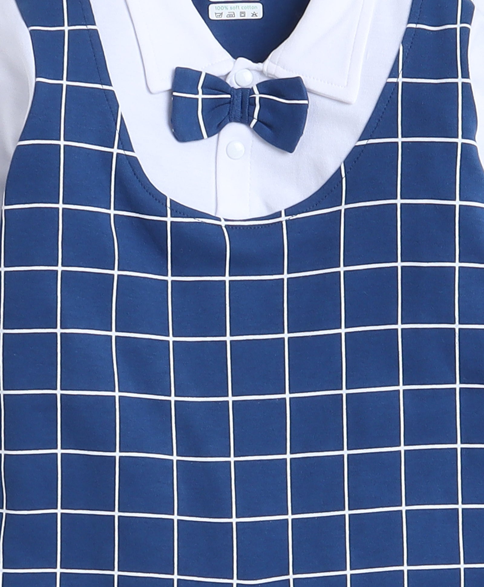 wholesale only Peb10033 - Blue & White Girls Half Sleeves Cotton Jablas Pack Of 3