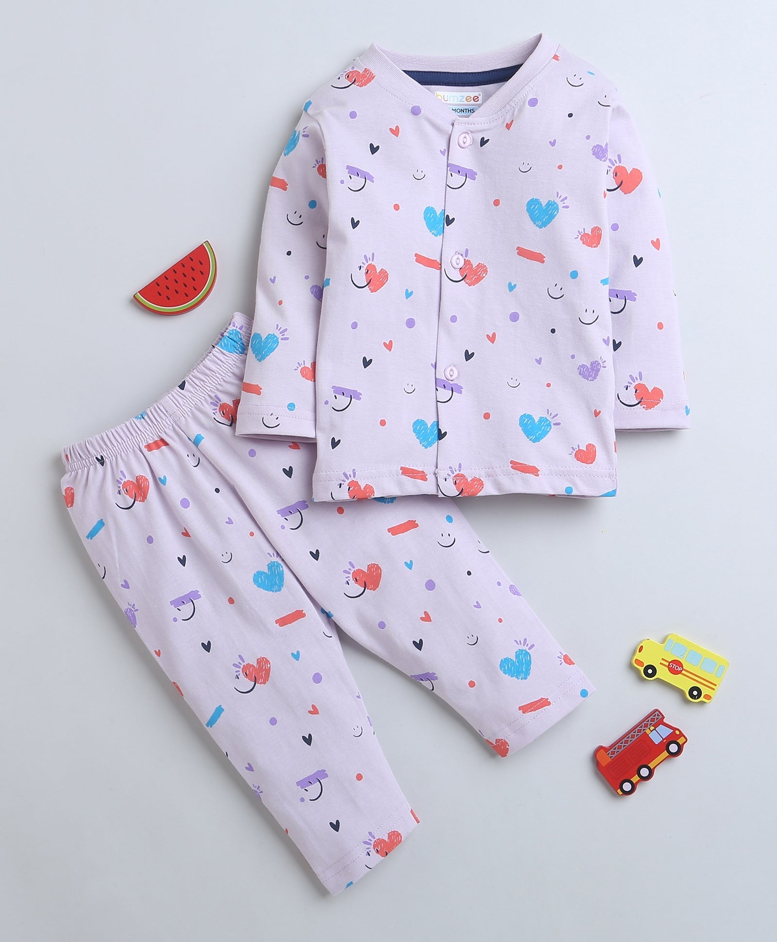 wholesale only Peb10033 - Blue & White Girls Half Sleeves Cotton Jablas Pack Of 3