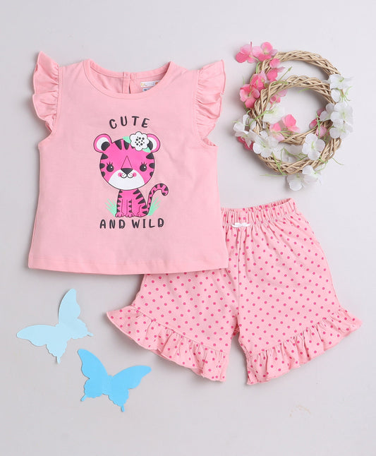 wholesale only Peb10033 - Blue & White Girls Half Sleeves Cotton Jablas Pack Of 3