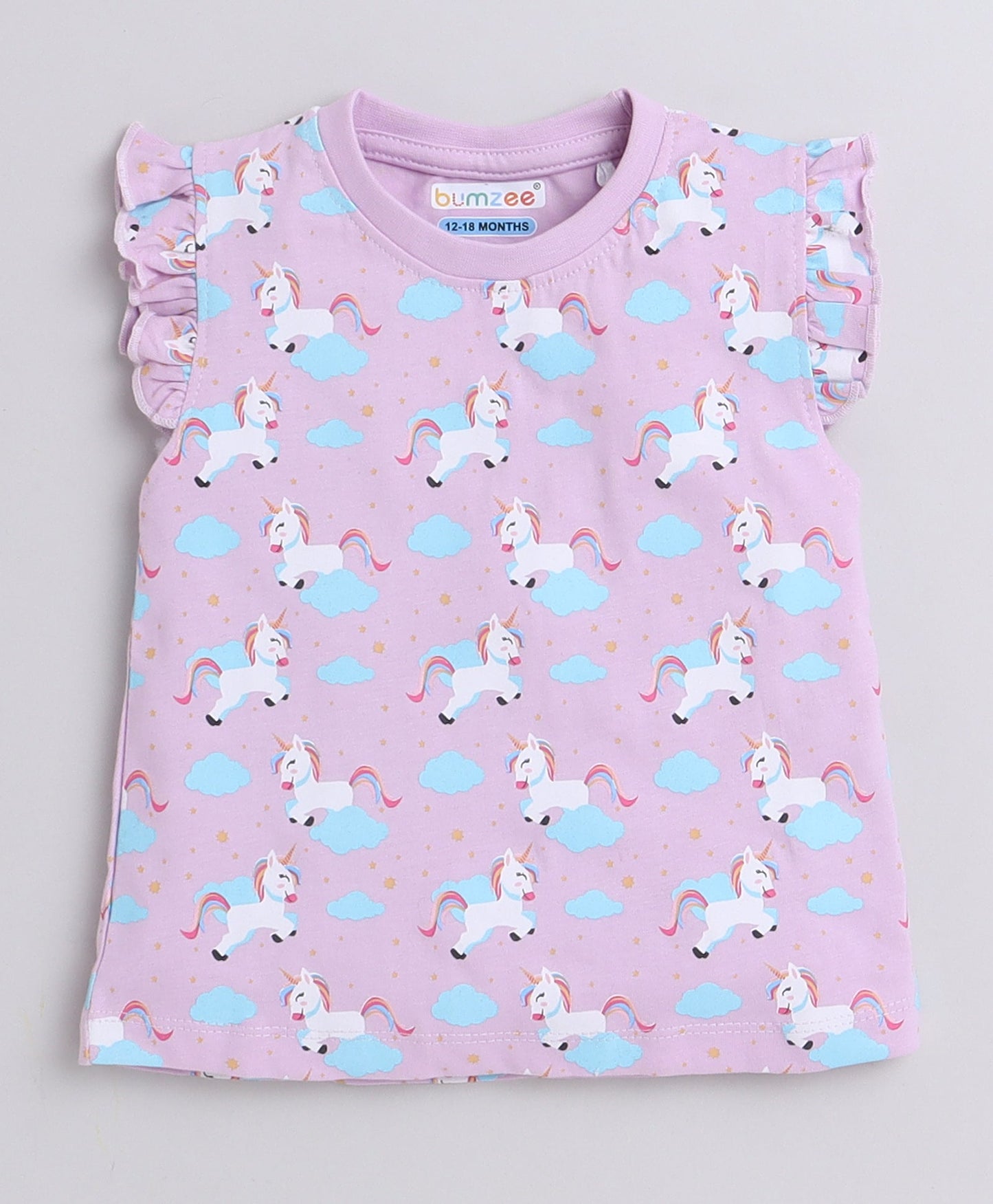 wholesale only Peb10033 - Blue & White Girls Half Sleeves Cotton Jablas Pack Of 3