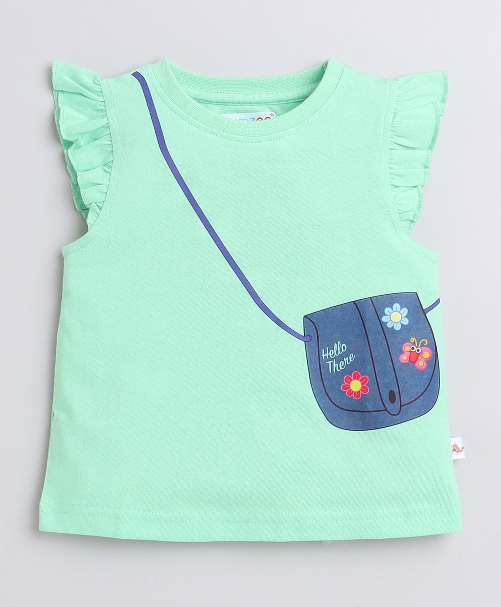 wholesale only Peb10033 - Blue & White Girls Half Sleeves Cotton Jablas Pack Of 3