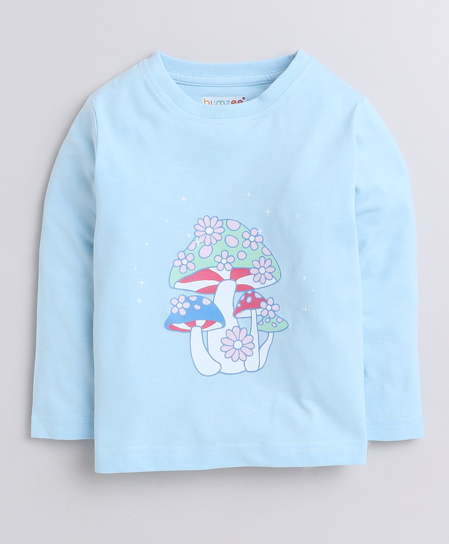 KP6076 - Full sleeve Tshirt and Pyjama - light blue - printed- Pack of 7