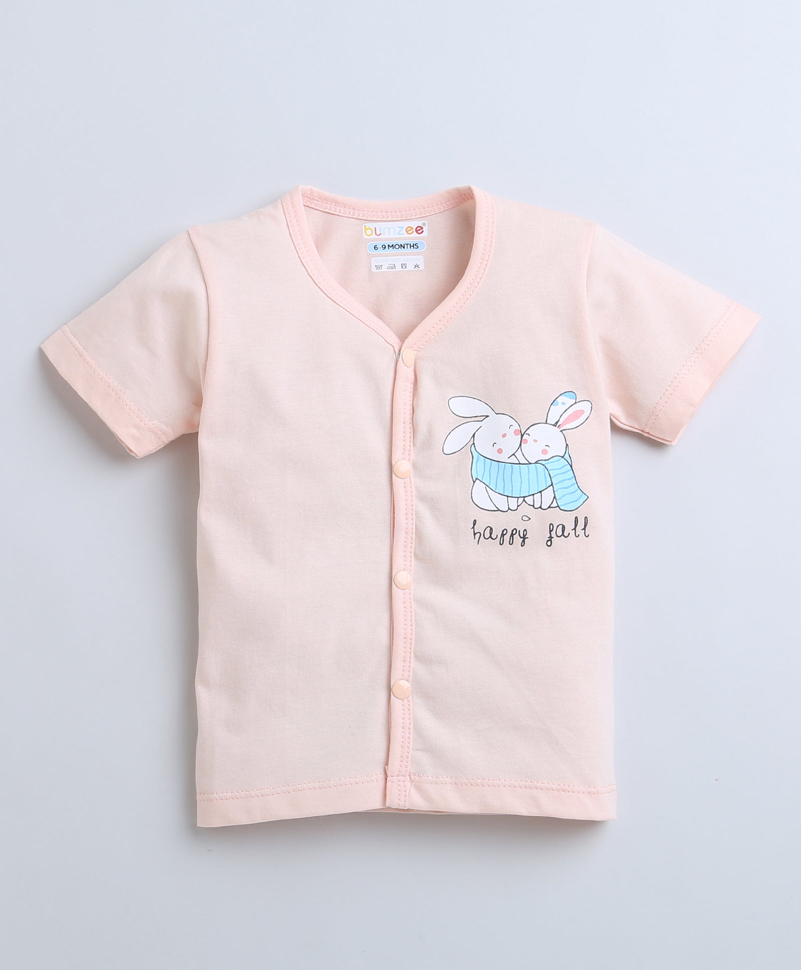 wholesale only Peb10033 - Blue & White Girls Half Sleeves Cotton Jablas Pack Of 3