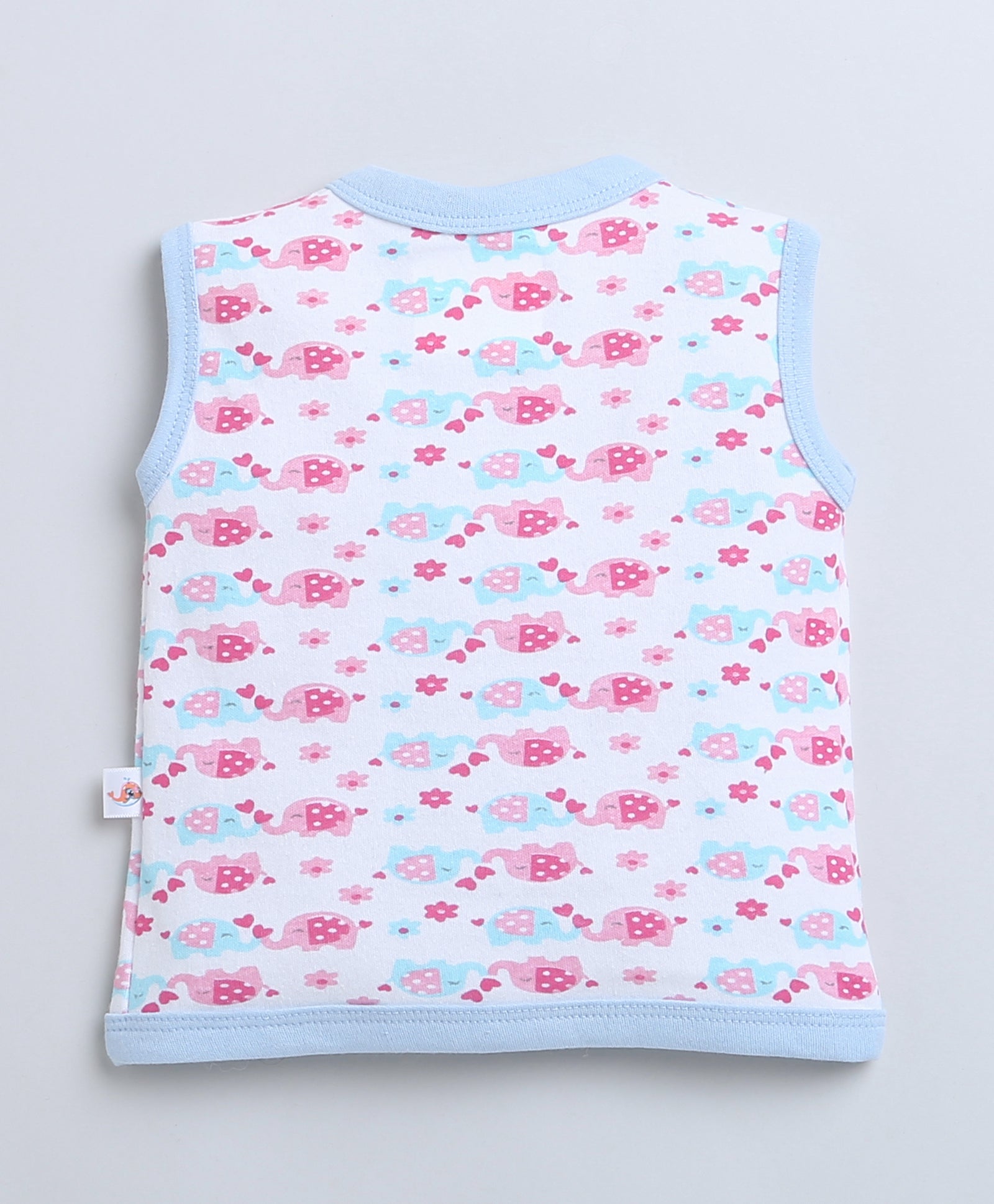 wholesale only Peb10033 - Blue & White Girls Half Sleeves Cotton Jablas Pack Of 3