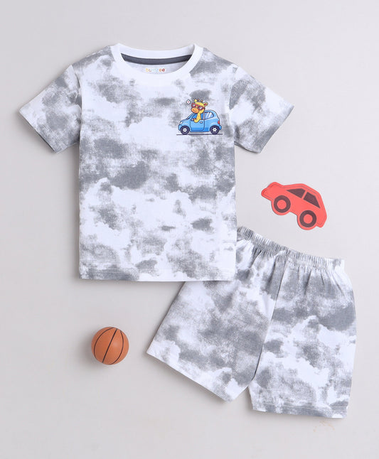 wholesale only Peb10033 - Blue & White Girls Half Sleeves Cotton Jablas Pack Of 3