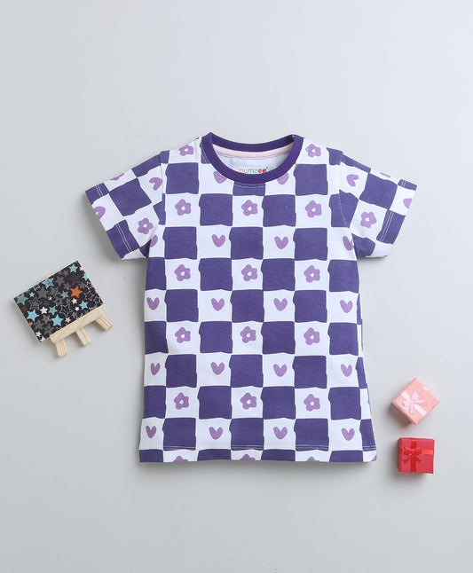 wholesale only Peb10033 - Blue & White Girls Half Sleeves Cotton Jablas Pack Of 3