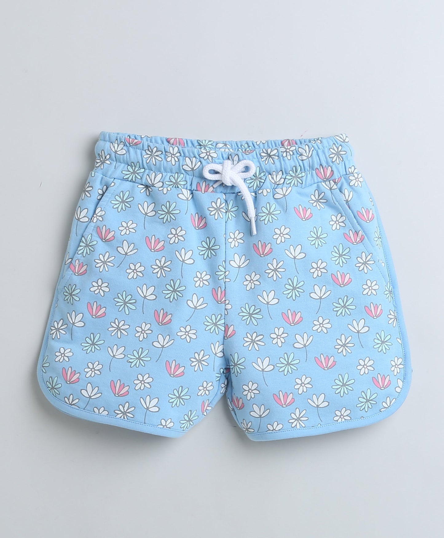 wholesale only Peb10033 - Blue & White Girls Half Sleeves Cotton Jablas Pack Of 3