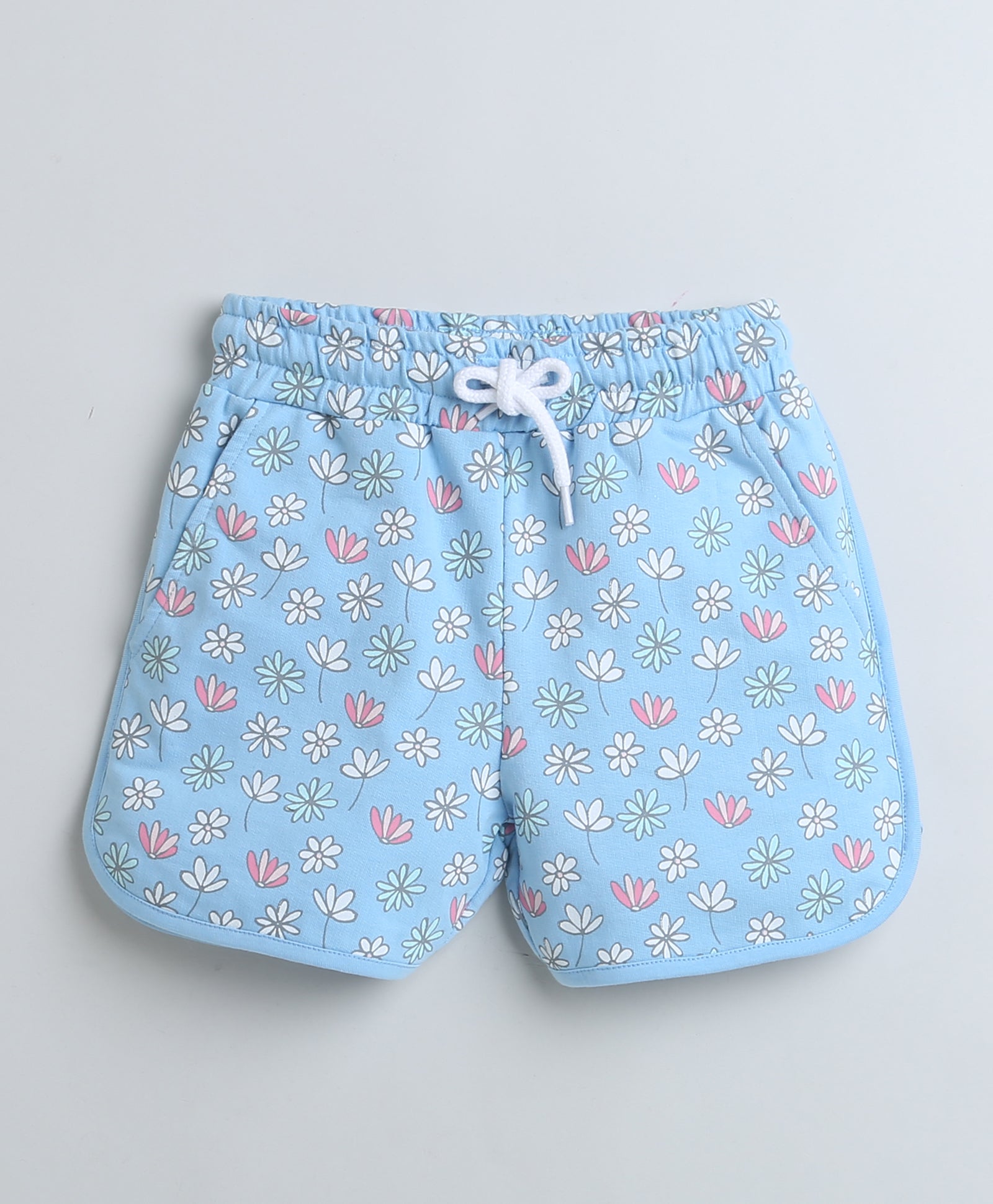 wholesale only Peb10033 - Blue & White Girls Half Sleeves Cotton Jablas Pack Of 3