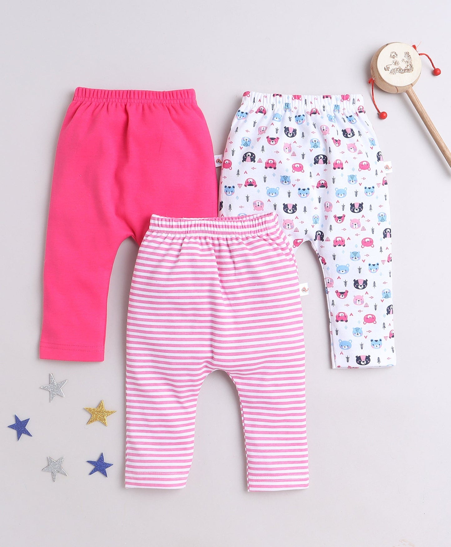 wholesale only Peb10033 - Blue & White Girls Half Sleeves Cotton Jablas Pack Of 3