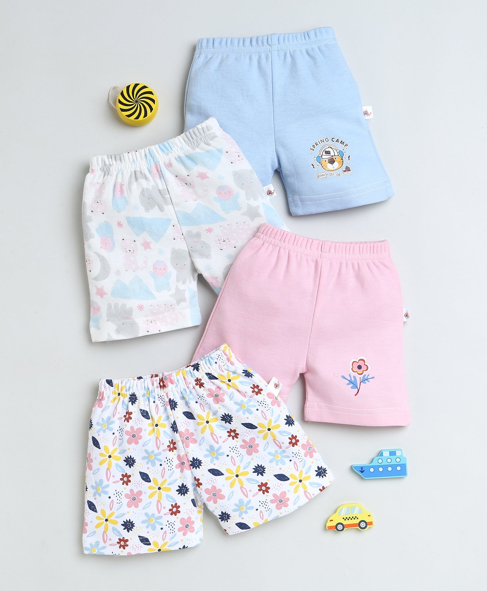 wholesale only Peb10033 - Blue & White Girls Half Sleeves Cotton Jablas Pack Of 3